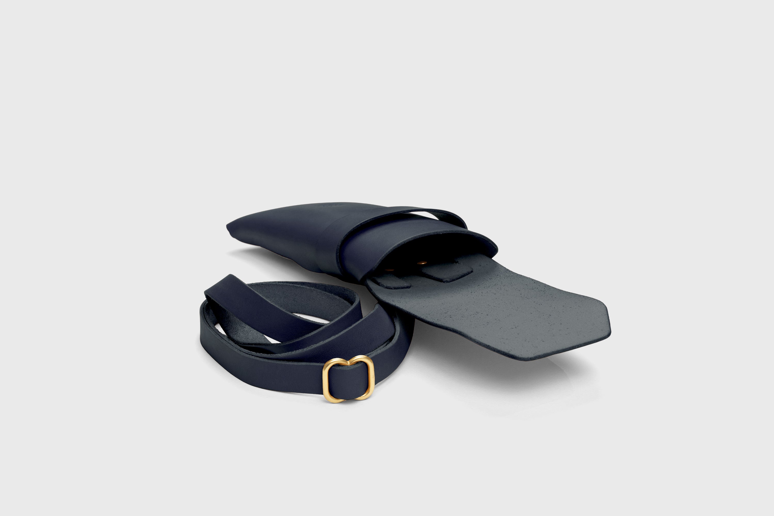 Sling Bag Pouch Leather Marine Blue Color Crossbody Premium Quality Modern Minimalist Independent Designer Atelier Madre Manuel Dreesmann Barcelona Spain