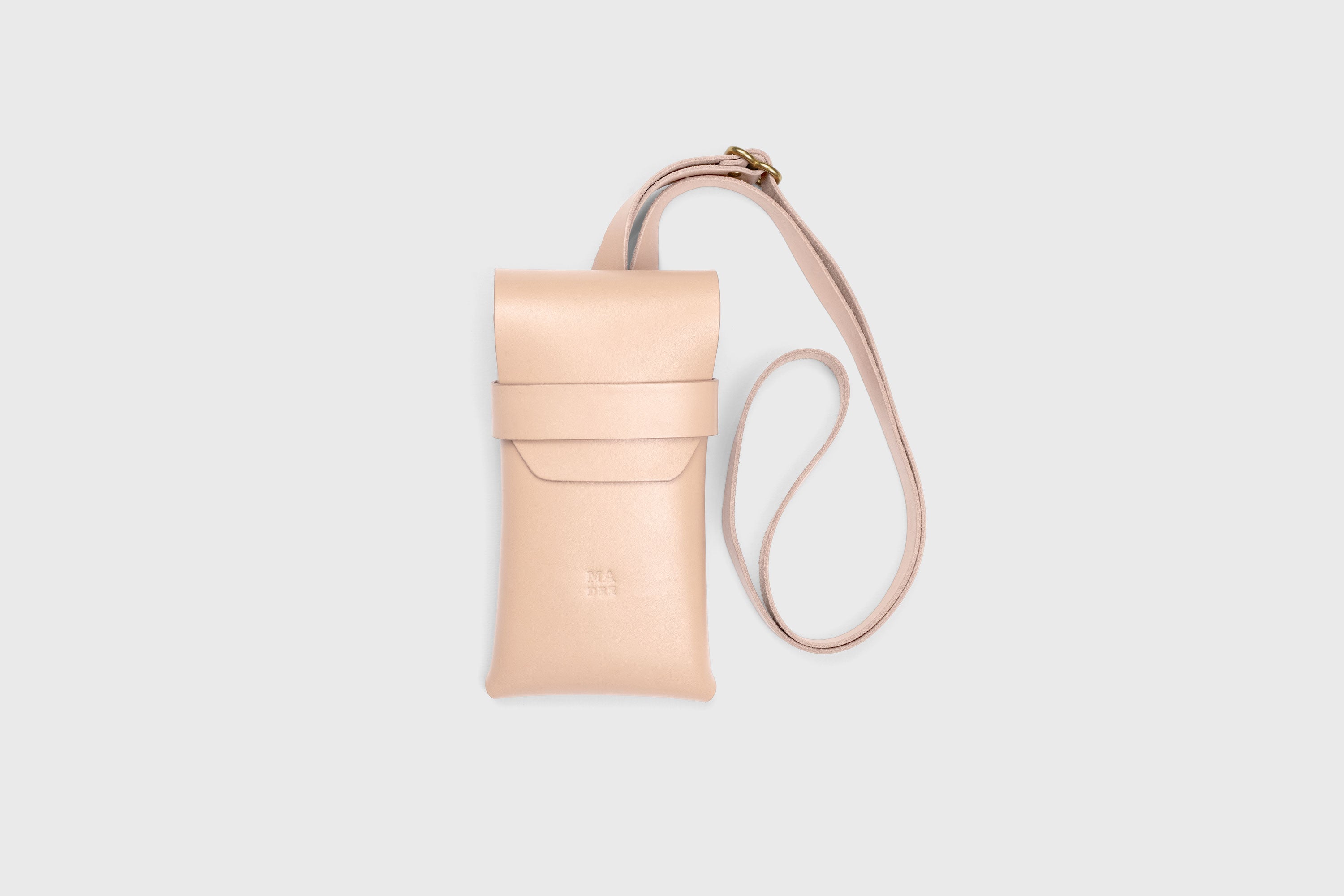 Sling Bag Pouch Leather Natural Color Crossbody Premium Quality Modern Minimalist Independent Designer Atelier Madre Manuel Dreesmann Barcelona Spain