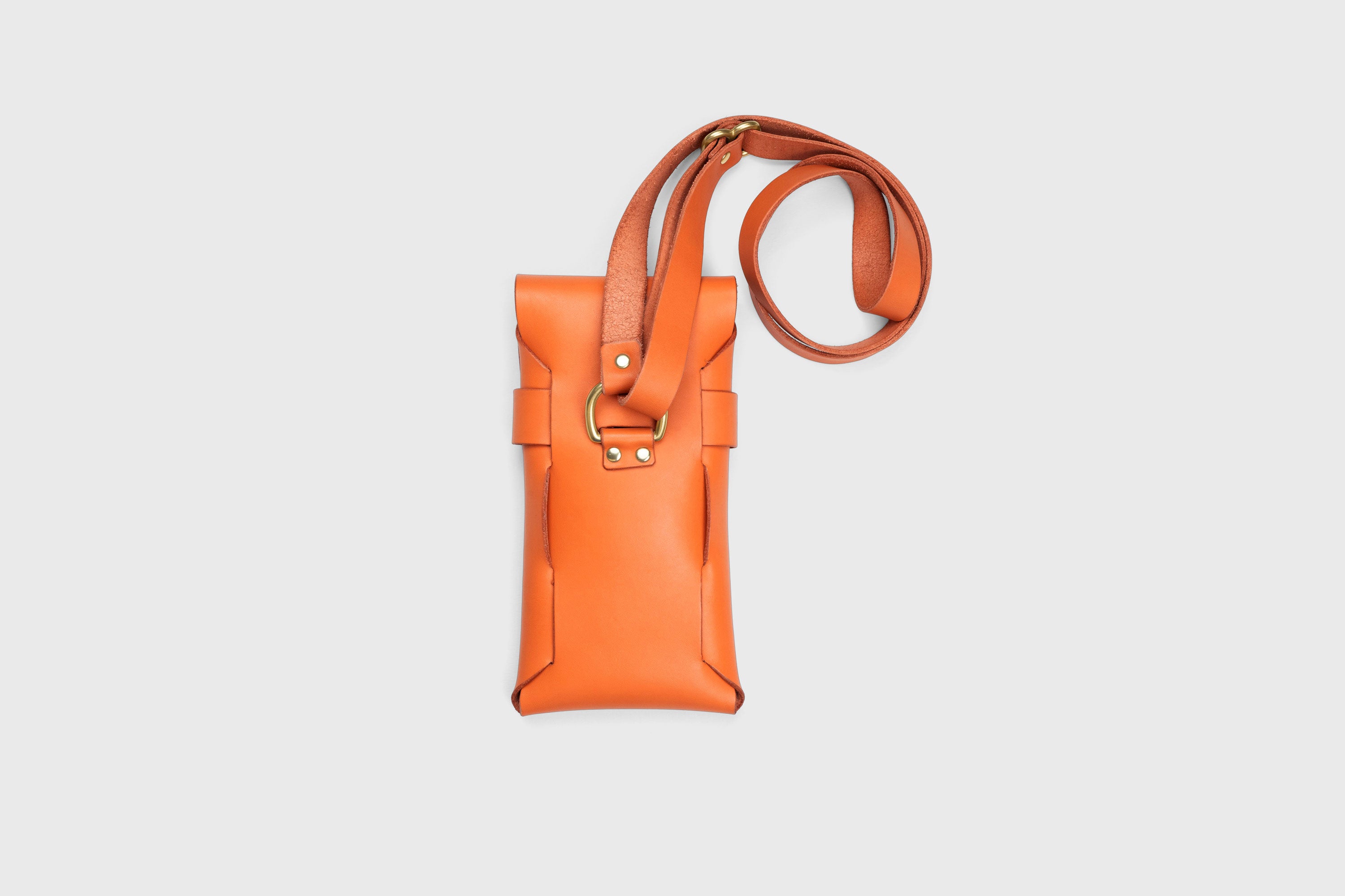 Sling Bag Pouch Leather Orange Color Crossbody Premium Quality Modern Minimalist Independent Designer Atelier Madre Manuel Dreesmann Barcelona Spain