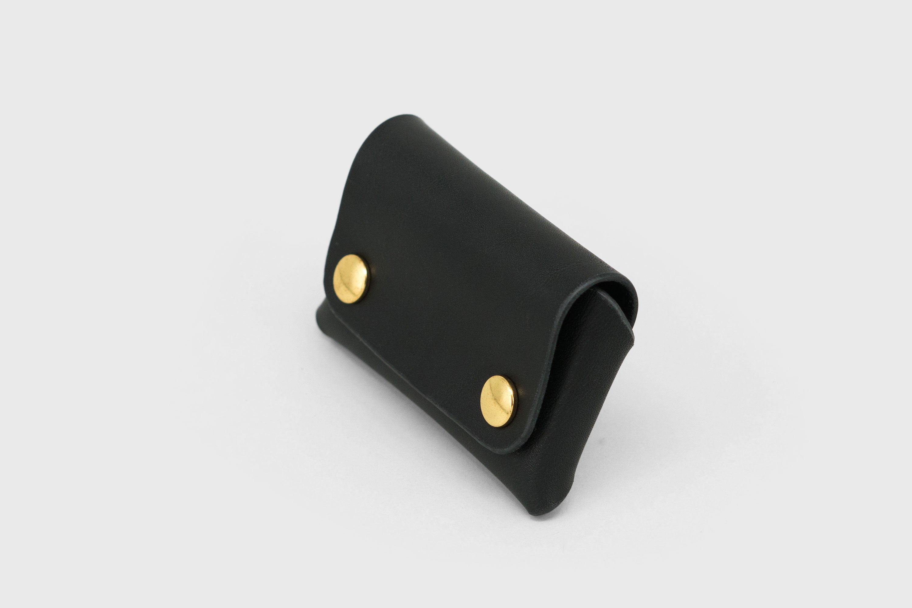 Leather Card Holder with Snap Buttons