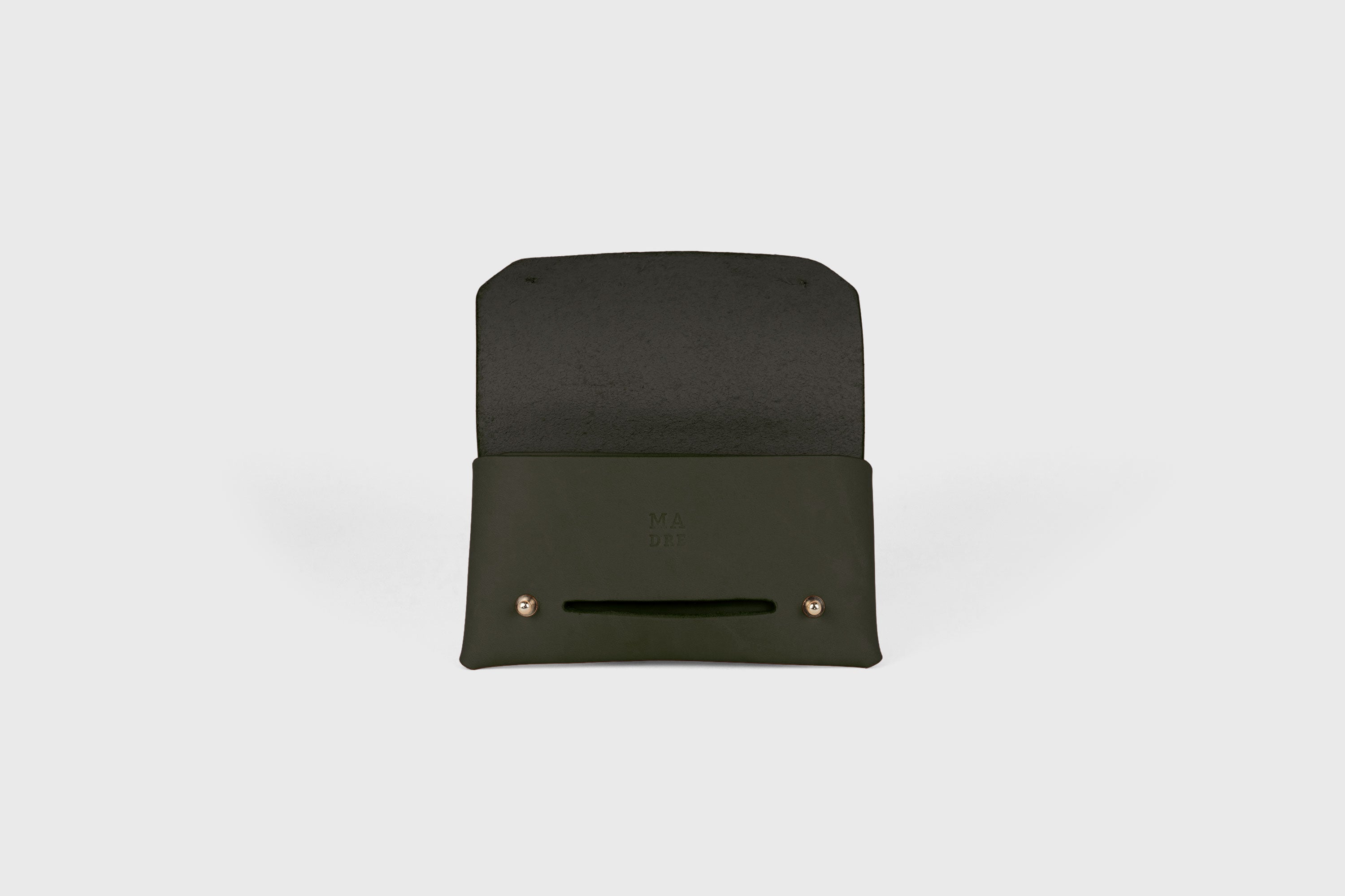 Tobacco Pouch Premium Leather Olive Green Color Minimalist Design Atelier Madre Manuel Dreesmann Barcelona Spain