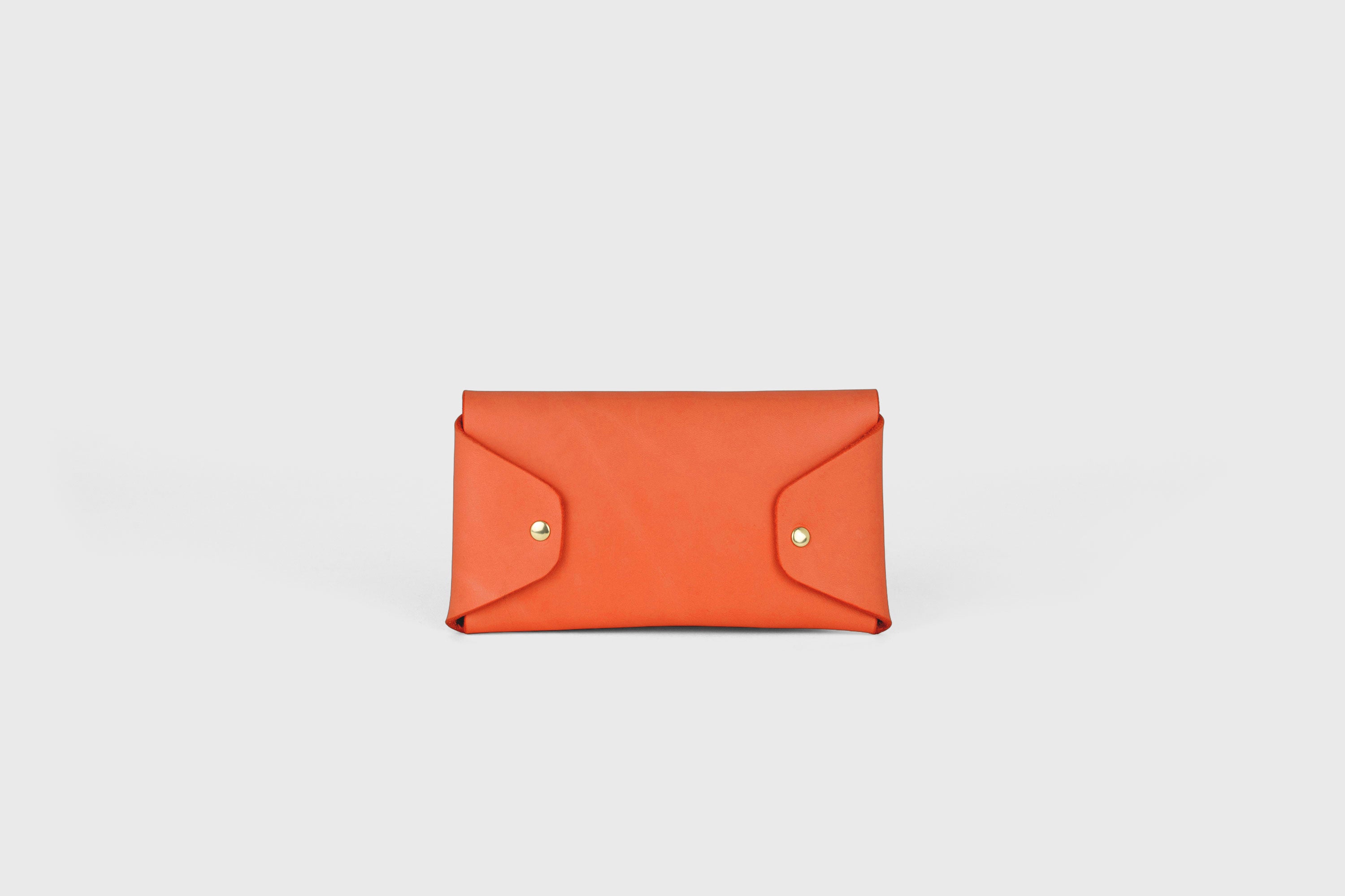 Tobacco Pouch Premium Leather Orange Color Minimalist Design Atelier Madre Manuel Dreesmann Barcelona Spain