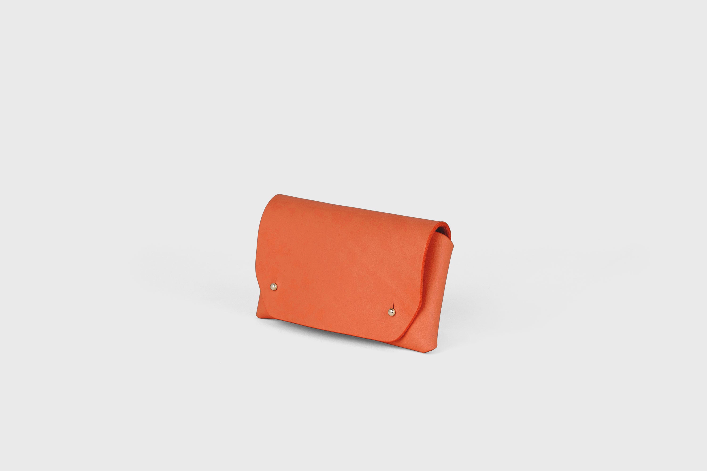 Tobacco Pouch Premium Leather Orange Color Minimalist Design Atelier Madre Manuel Dreesmann Barcelona Spain