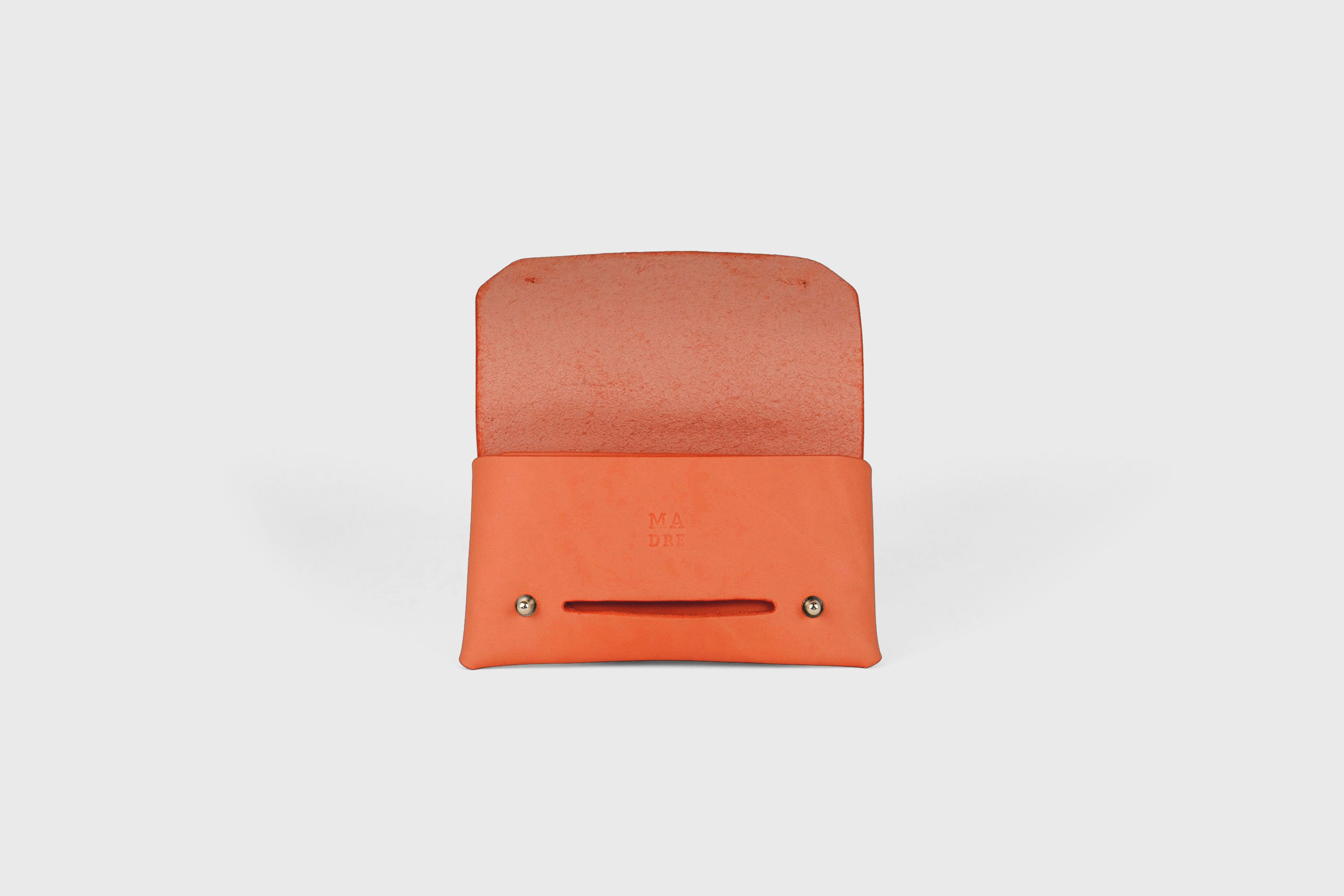 Tobacco Pouch Premium Leather Orange Color Minimalist Design Atelier Madre Manuel Dreesmann Barcelona Spain