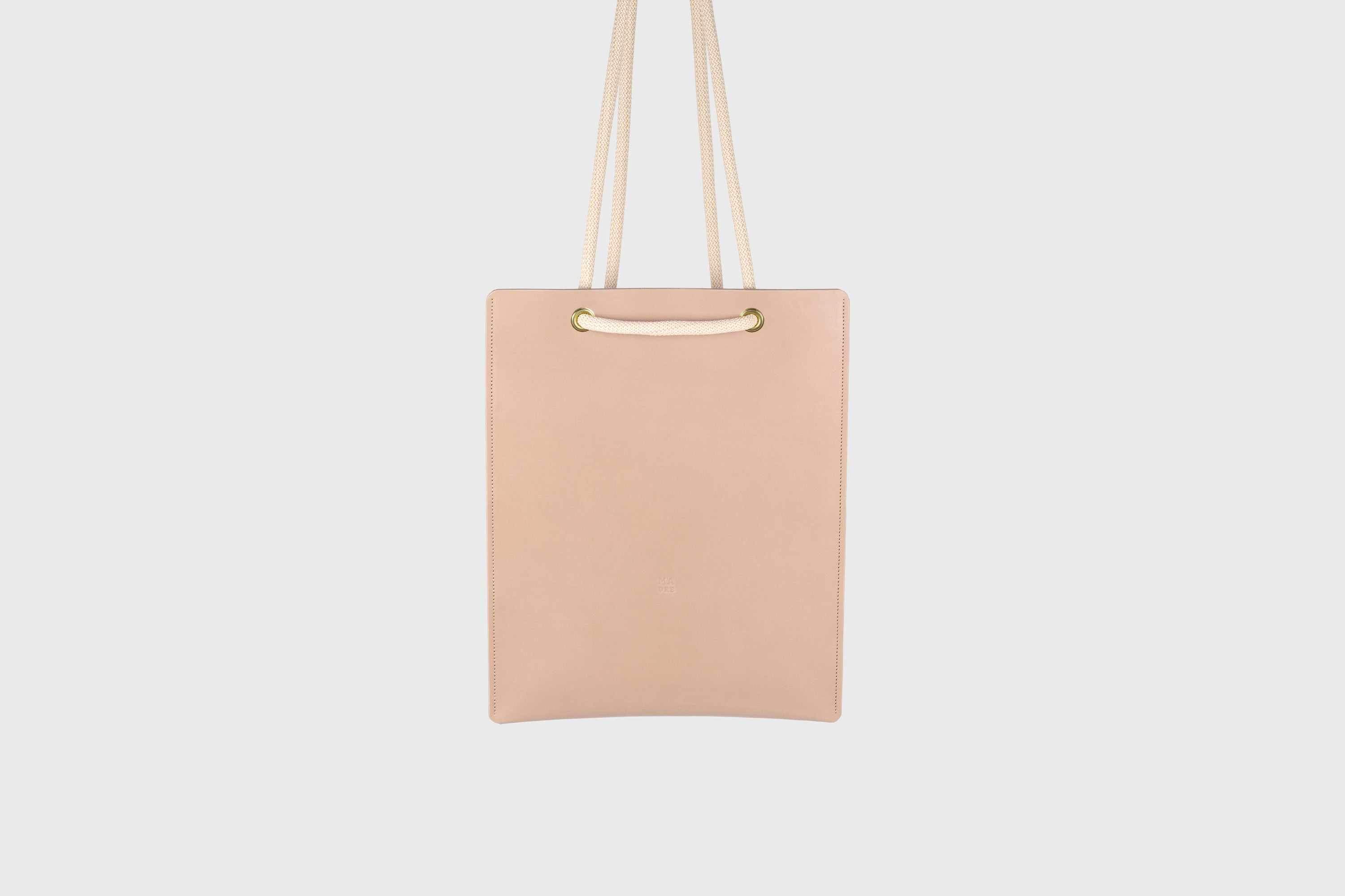 Tote Backpack Premium Leather Natural Color Rope Handles Minimalist Design Atelier Madre Manuel Dreesmann Barcelona Spain