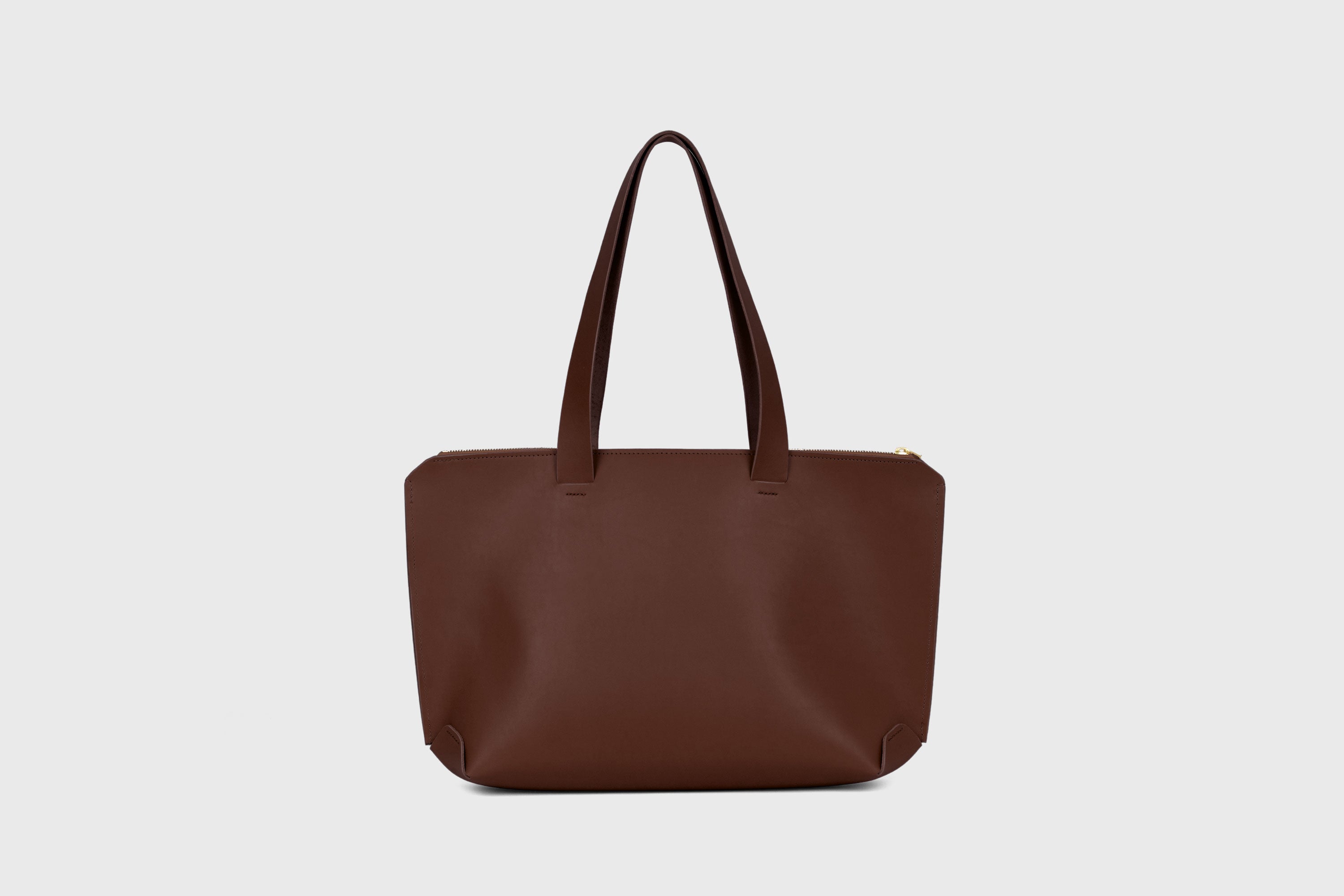 Tote Bag Leather Zipper Dark Brown Color Premium Quality Minimalist Design Atelier Madre Manuel Dreesmann Barcelona Spain