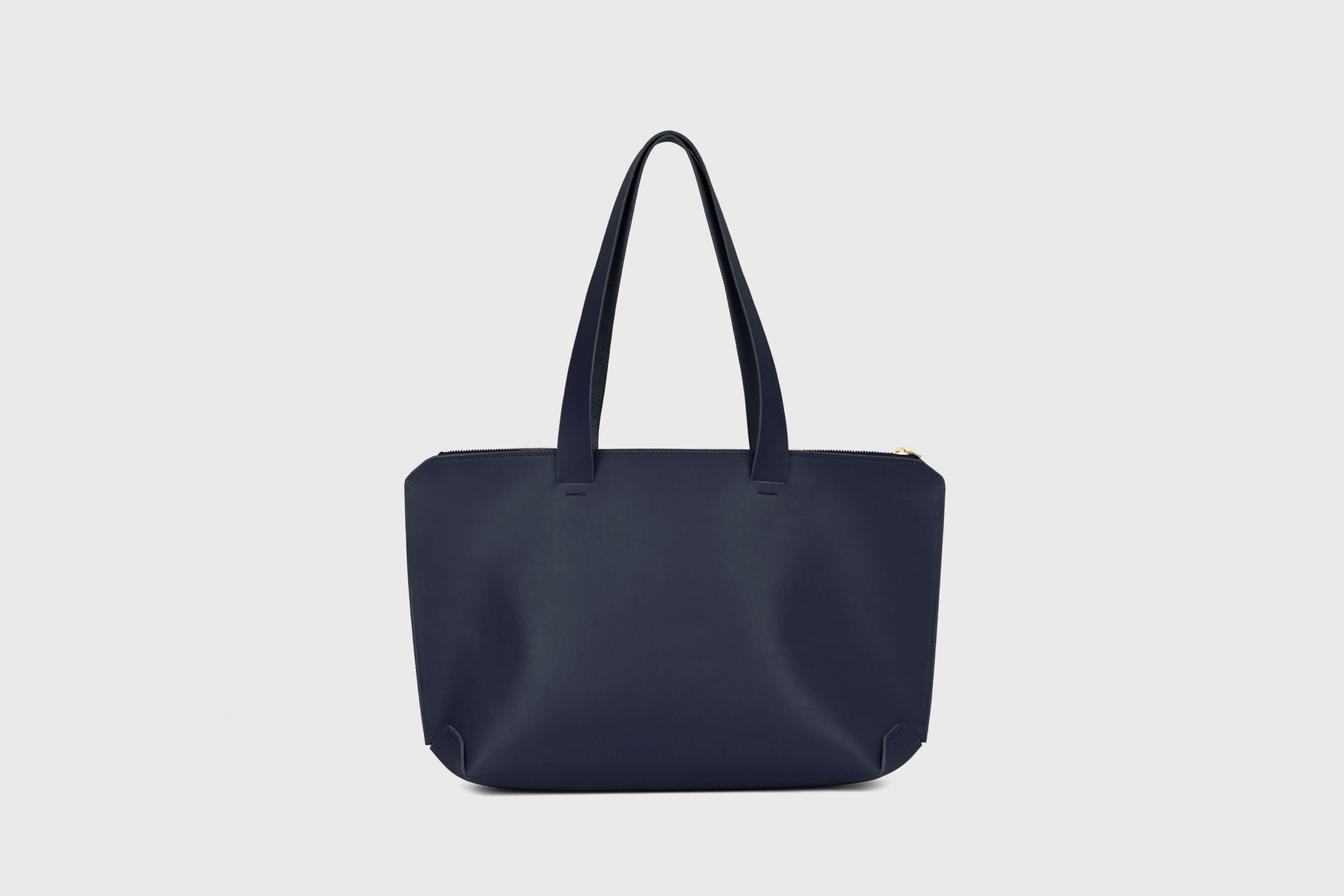 Tote Bag Leather Zipper Marine Blue Color Premium Quality Minimalist Design Atelier Madre Manuel Dreesmann Barcelona Spain