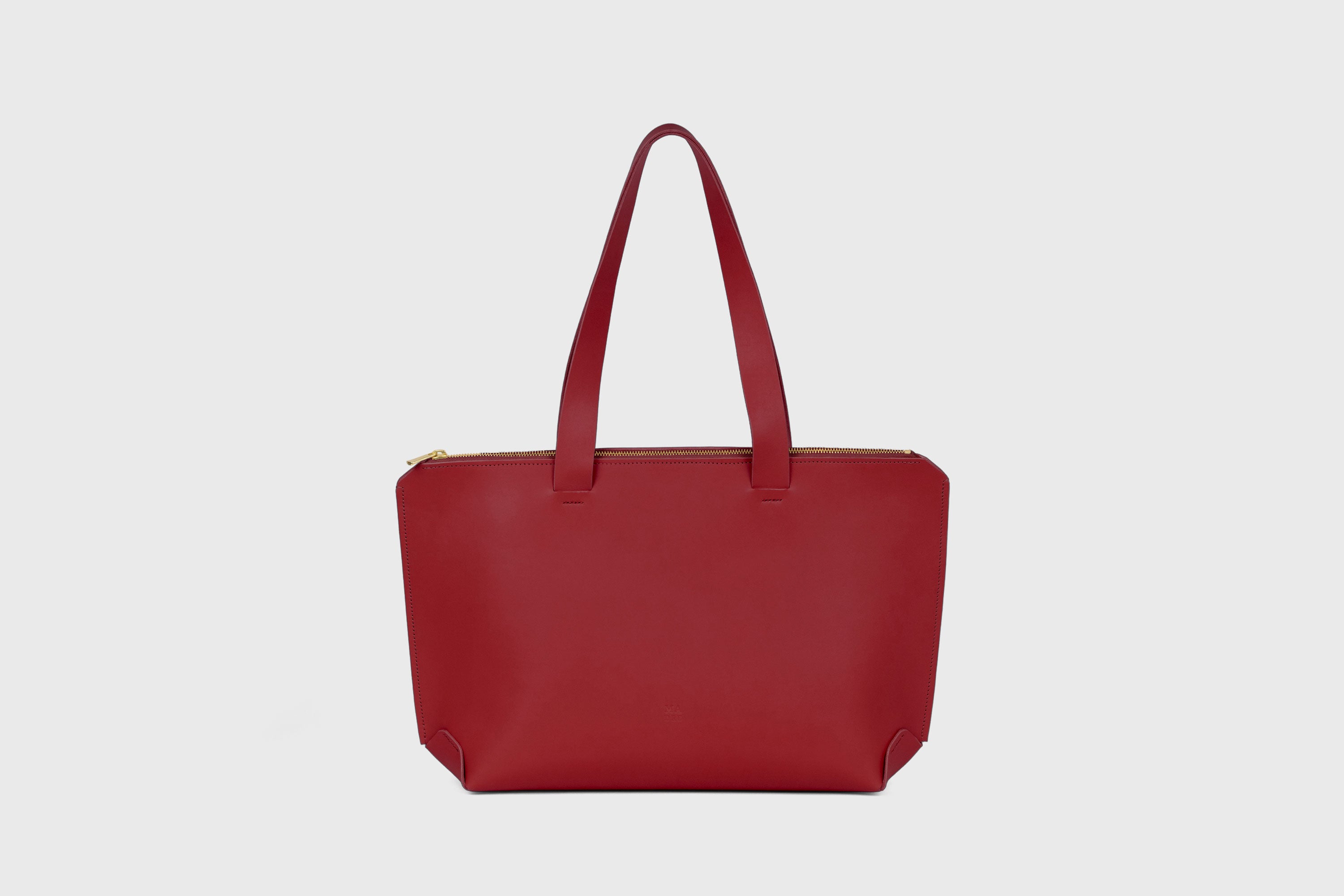 Tote Bag Leather Zipper Red Color Premium Quality Minimalist Design Atelier Madre Manuel Dreesmann Barcelona Spain