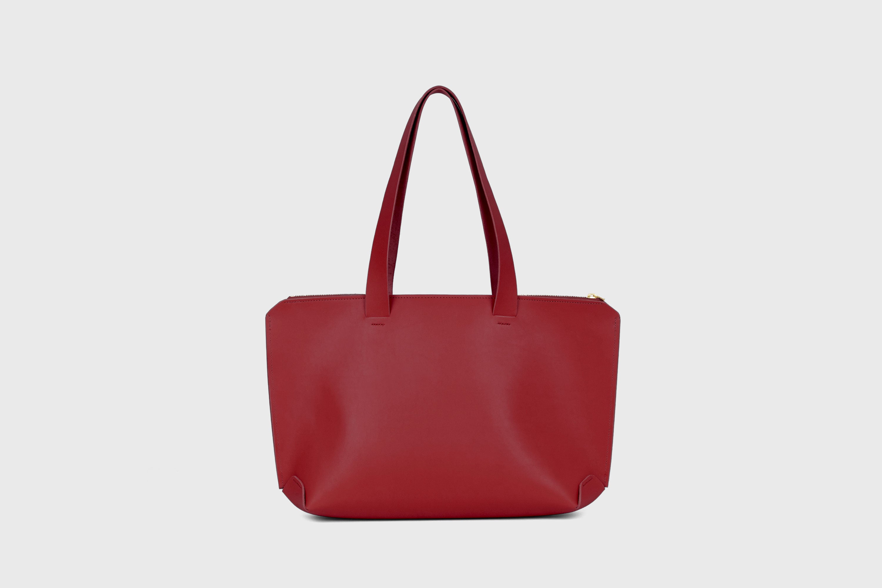Tote Bag Leather Zipper Red Color Premium Quality Minimalist Design Atelier Madre Manuel Dreesmann Barcelona Spain
