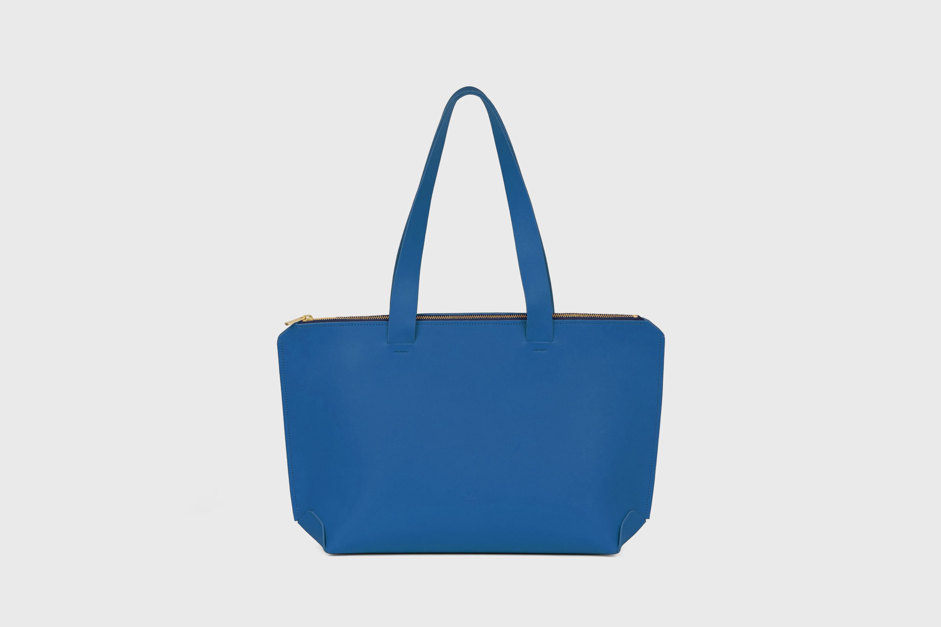 Tote Bag Leather Zipper Royal Blue Color Premium Quality Minimalist Design Atelier Madre Manuel Dreesmann Barcelona Spain
