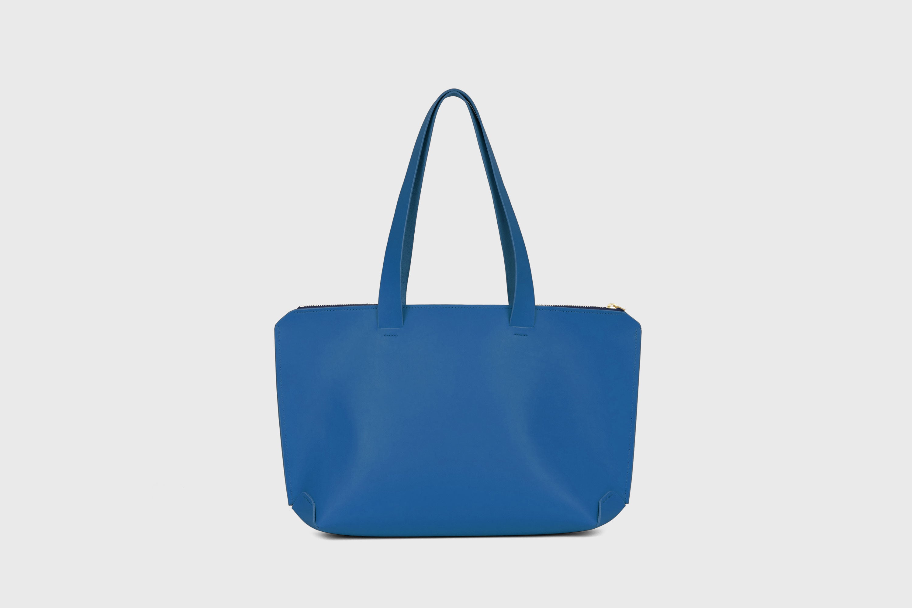 Tote Bag Leather Zipper Royal Blue Color Premium Quality Minimalist Design Atelier Madre Manuel Dreesmann Barcelona Spain