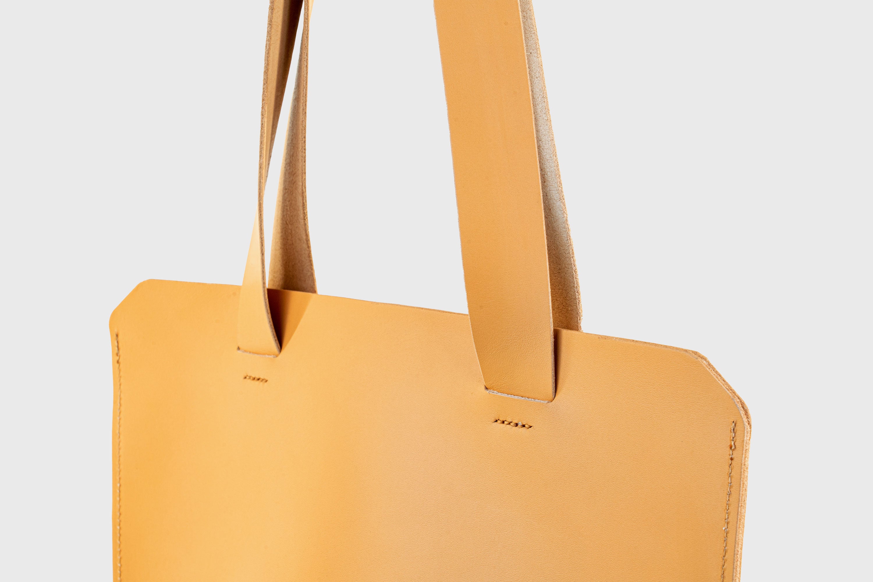 Tote Bag Long Brown Color Leather Bag Vegetable Tanned Leather Exclusive Quality Craftsmanship Handmade Design By Manuel Dreesmann Atelier Madre Barcelona Spain