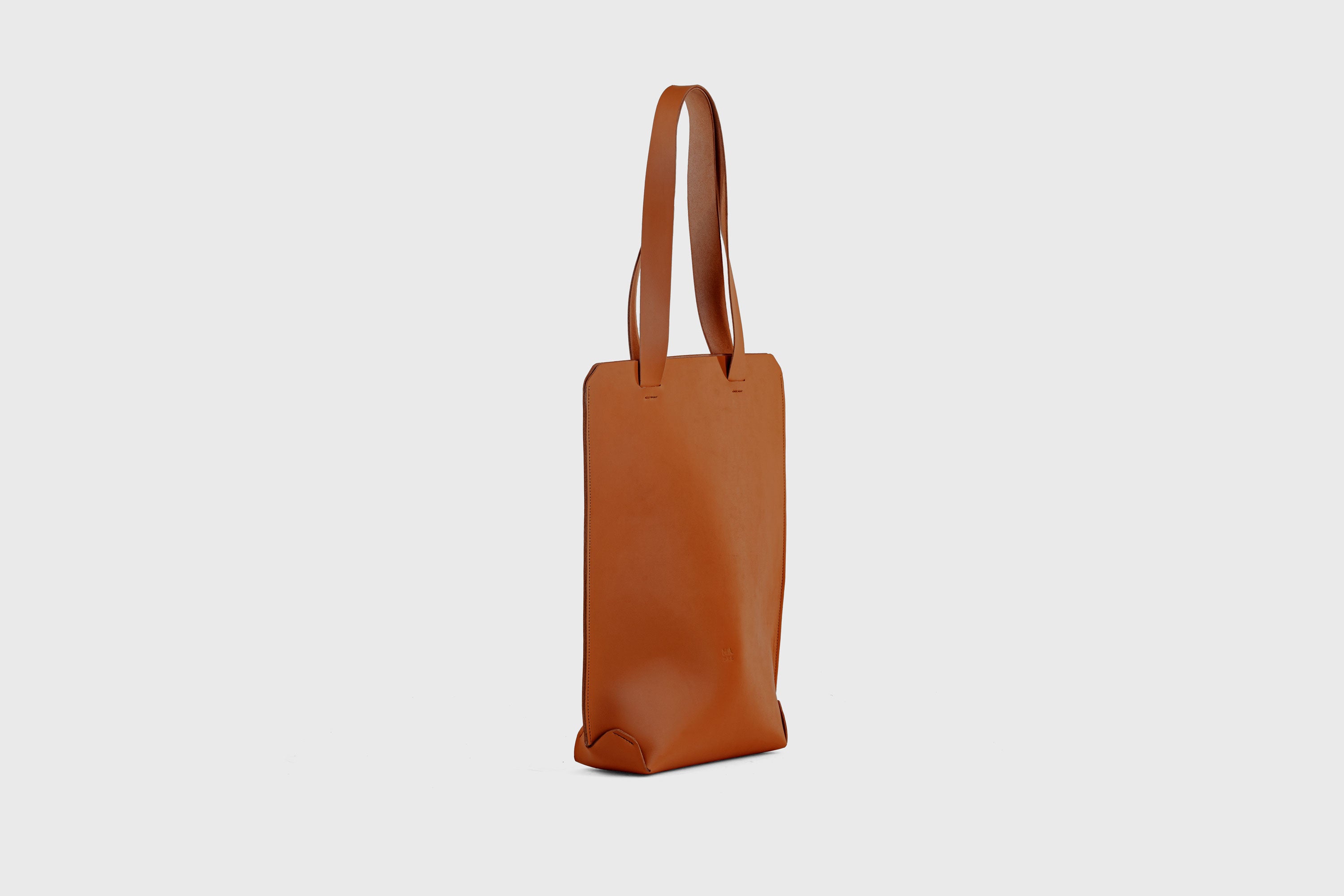 Tote Bag Long Dark Brown Color Leather Bag Vegetable Tanned Leather Exclusive Quality Craftsmanship Handmade Design By Manuel Dreesmann Atelier Madre Barcelona Spain