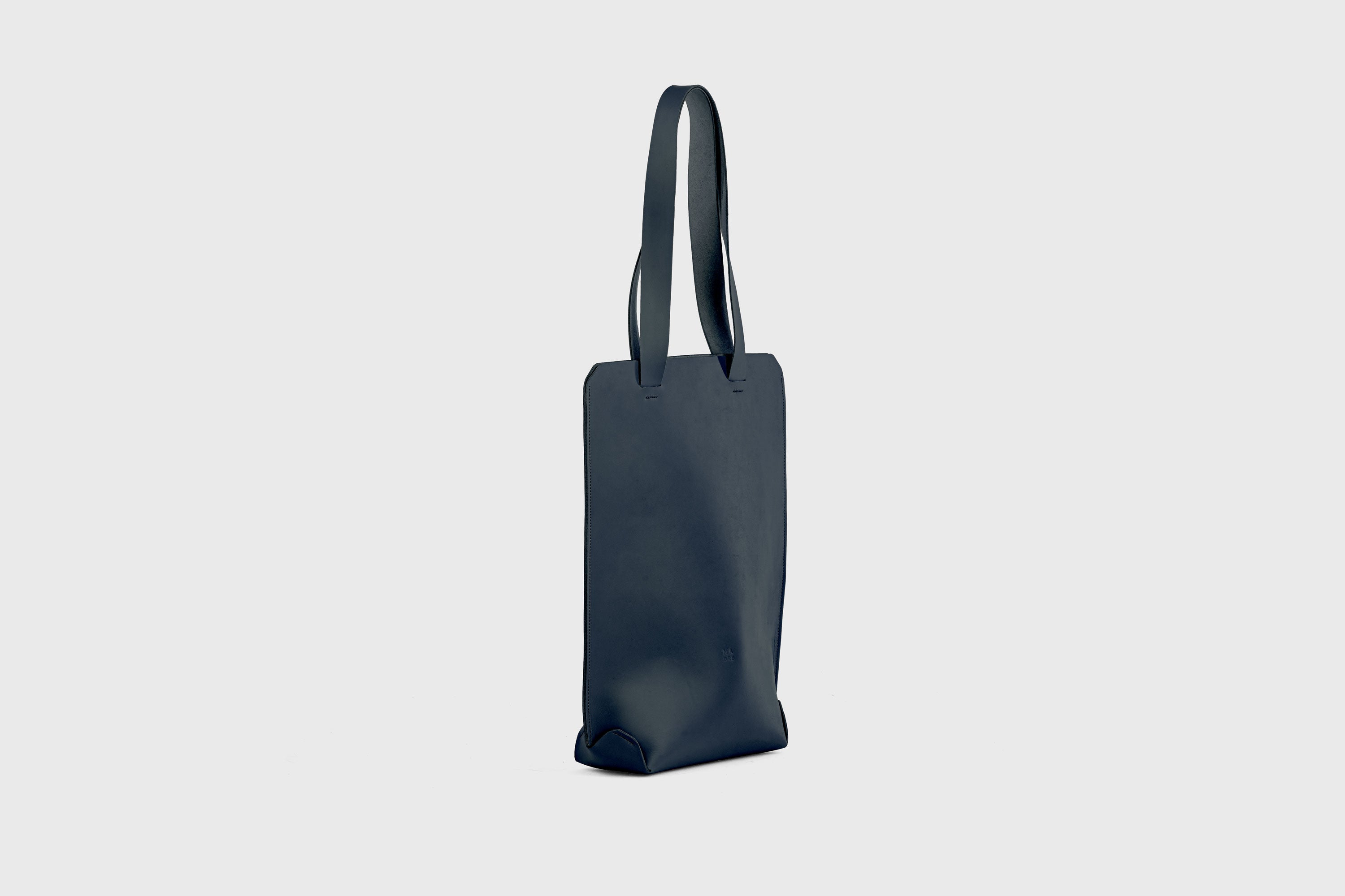 Tote Bag Long Marine Blue Color Leather Bag Vegetable Tanned Leather Exclusive Quality Craftsmanship Handmade Design By Manuel Dreesmann Atelier Madre Barcelona Spain
