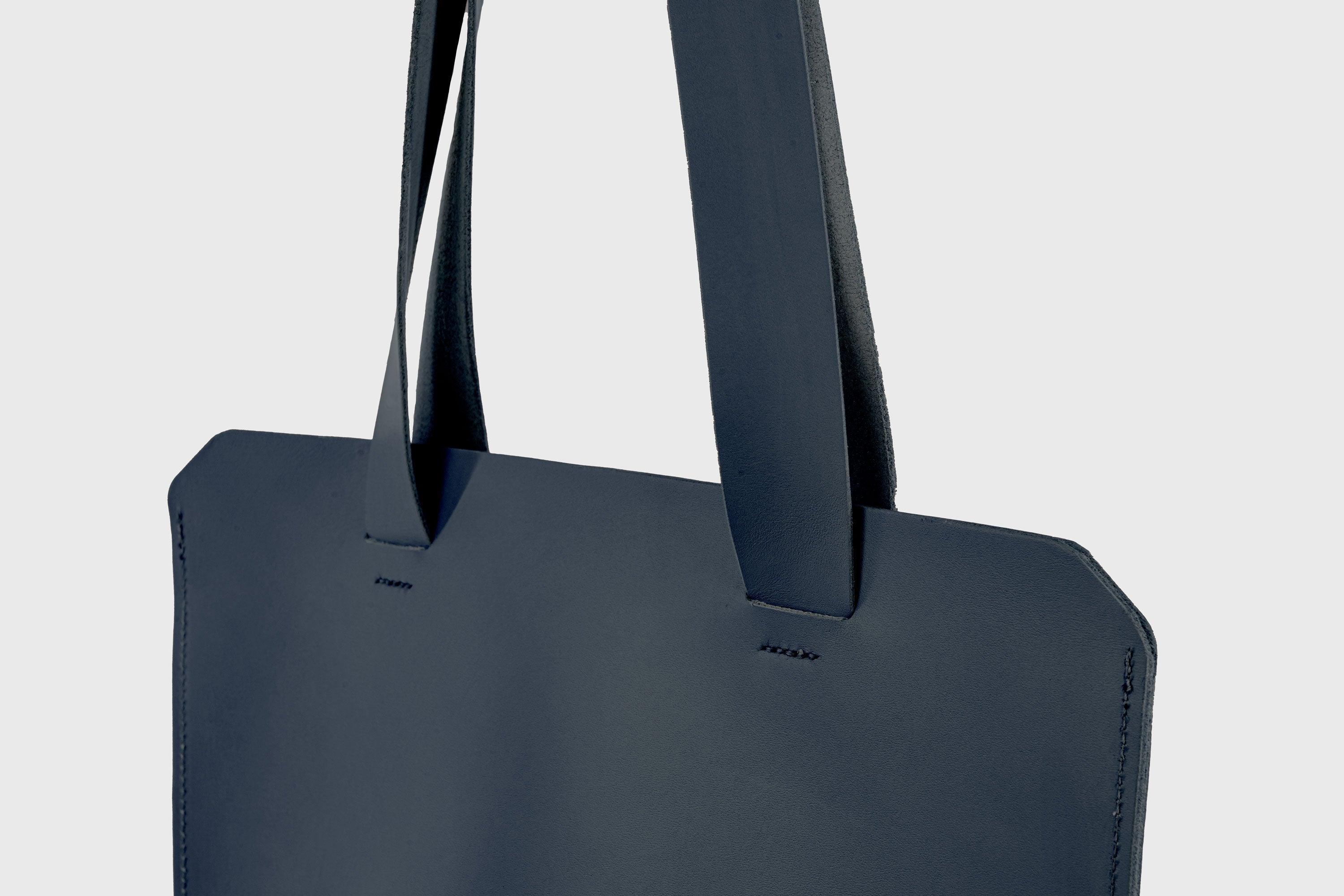 Tote Bag Long Marine Blue Color Leather Bag Vegetable Tanned Leather Exclusive Quality Craftsmanship Handmade Design By Manuel Dreesmann Atelier Madre Barcelona Spain