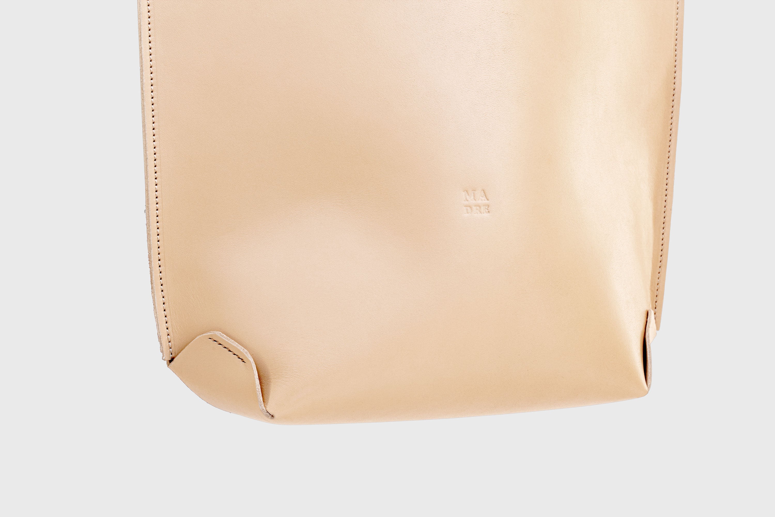 Tote Bag Long Natural Color Leather Bag Vegetable Tanned Leather Exclusive Quality Craftsmanship Handmade Design By Manuel Dreesmann Atelier Madre Barcelona Spain