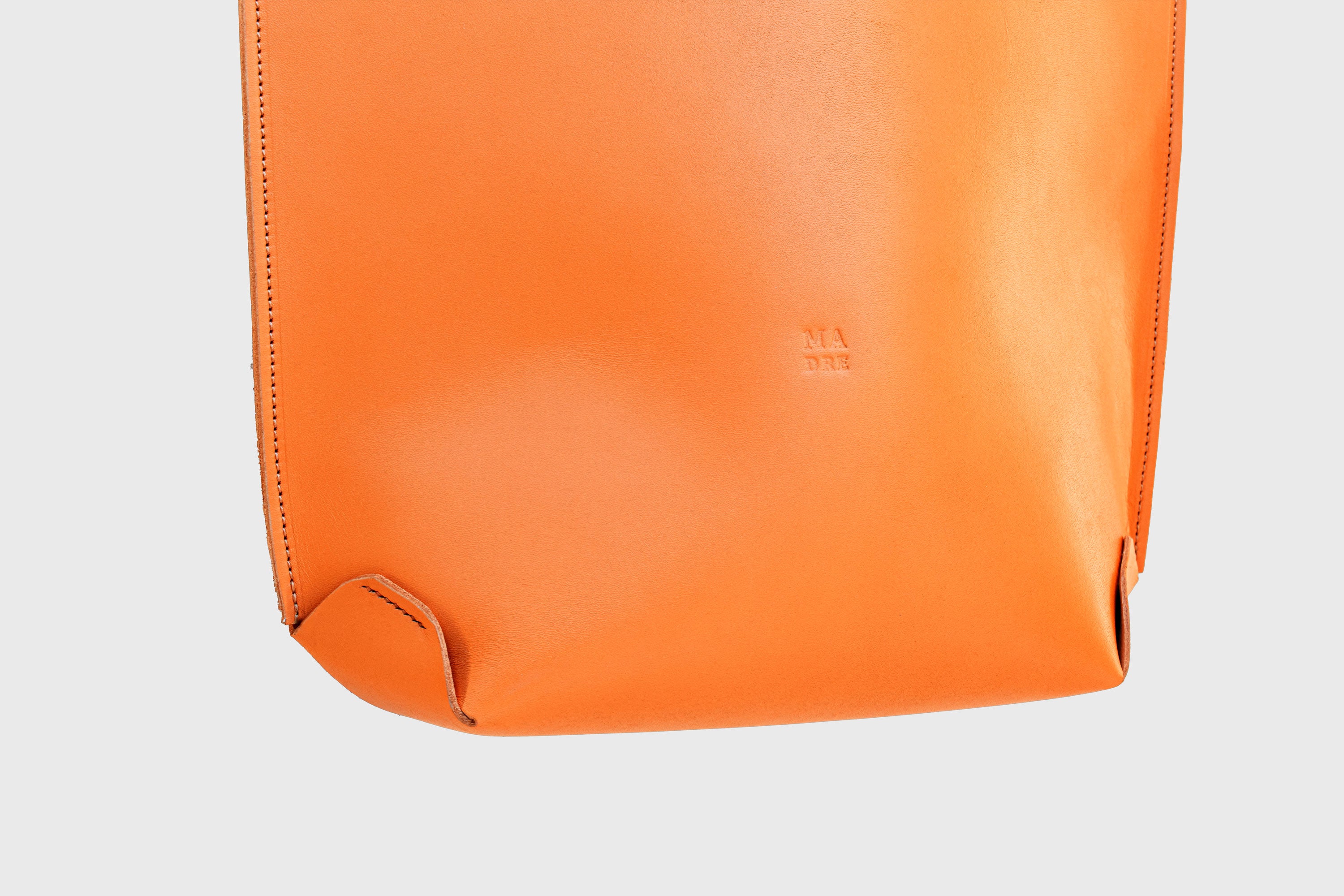 Tote Bag Long Orange Color Leather Bag Vegetable Tanned Leather Exclusive Quality Craftsmanship Handmade Design By Manuel Dreesmann Atelier Madre Barcelona Spain