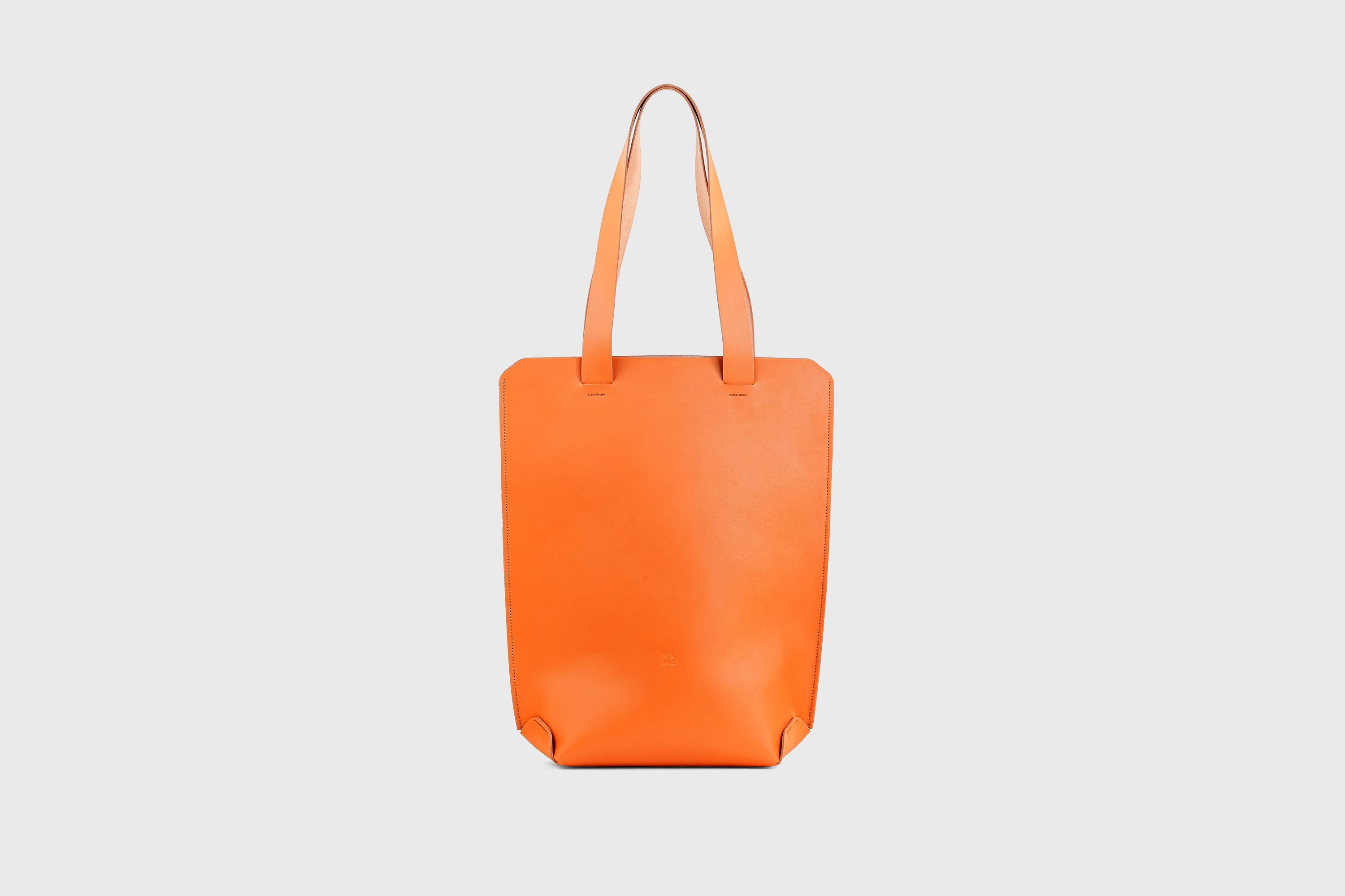 Tote Bag Long Orange Color Leather Bag Vegetable Tanned Leather Exclusive Quality Craftsmanship Handmade Design By Manuel Dreesmann Atelier Madre Barcelona Spain