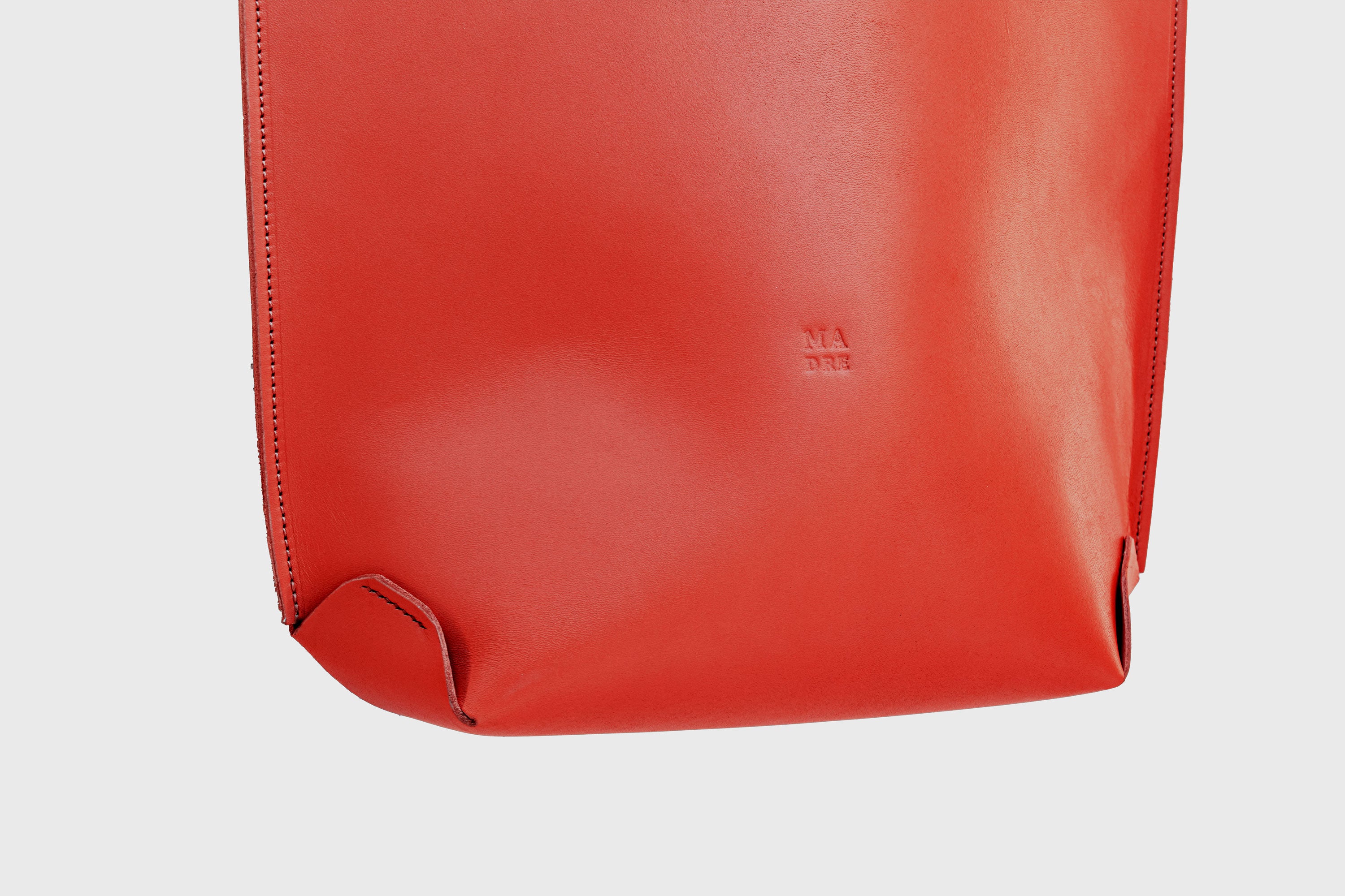 Tote Bag Long Red Color Leather Bag Vegetable Tanned Leather Exclusive Quality Craftsmanship Handmade Design By Manuel Dreesmann Atelier Madre Barcelona Spain