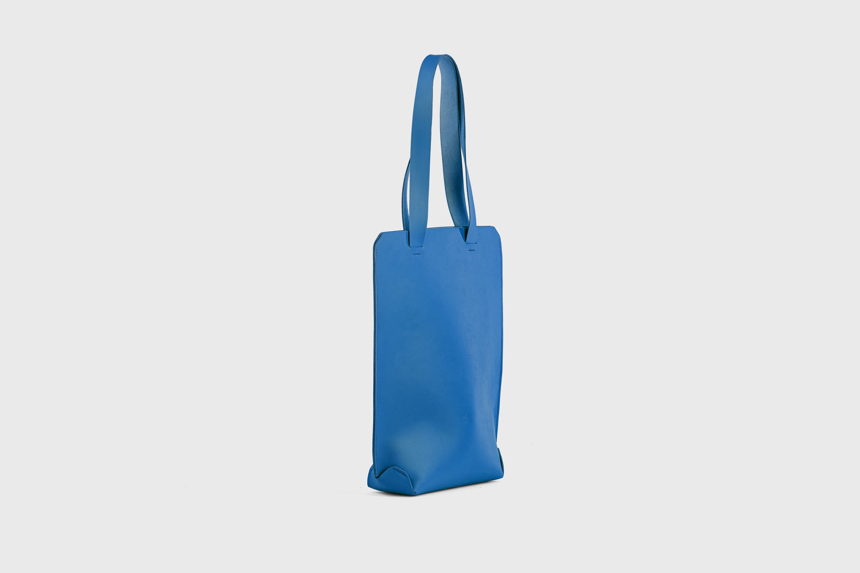 Tote Bag Long Royal Blue Color Leather Bag Vegetable Tanned Leather Exclusive Quality Craftsmanship Handmade Design By Manuel Dreesmann Atelier Madre Barcelona Spain