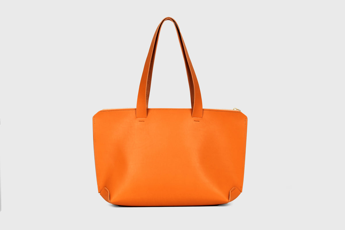 Tote Bag Zipper Orange Leather Atelier Madre Manuel Dreesmann Barcelona Spain 2