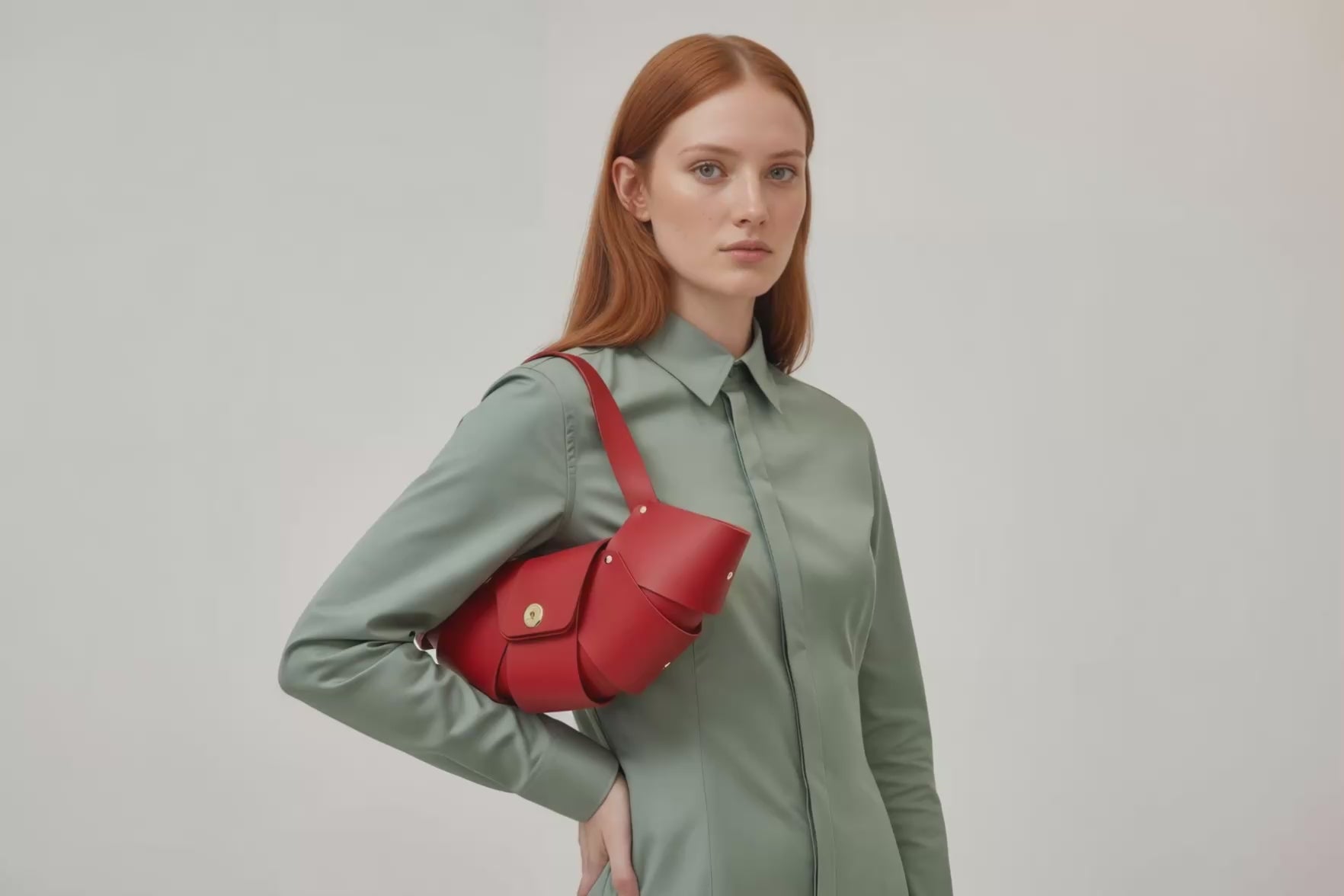 Croissant Bag Red Color Leather On Model Loop Atelier Madre Manuel Dreesmann Barcelona Video