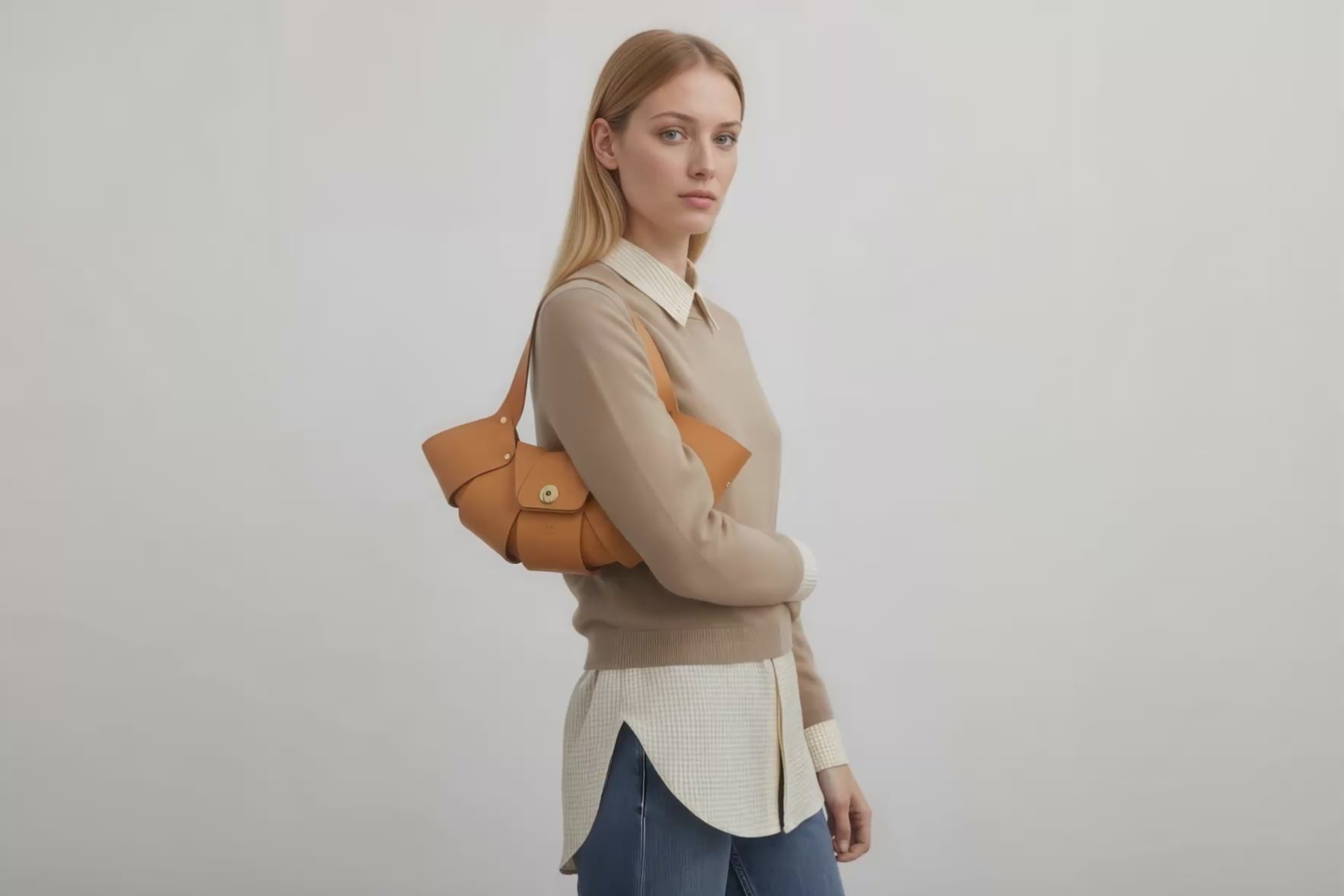 Croissant Bag Brown Leather On Model Loop Atelier Madre Manuel Dreesmann Barcelona Video