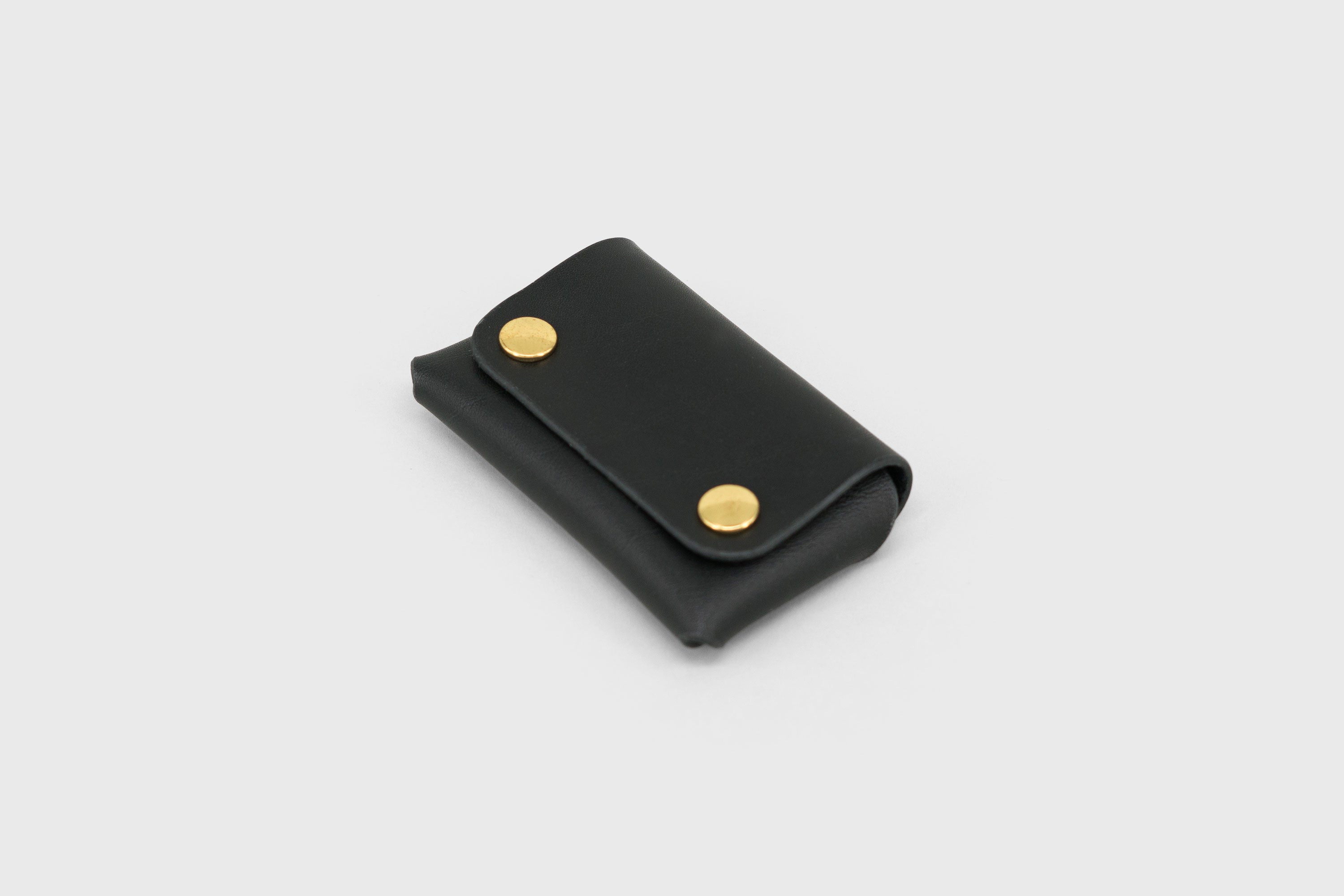 Leather Card Holder with Snap Buttons