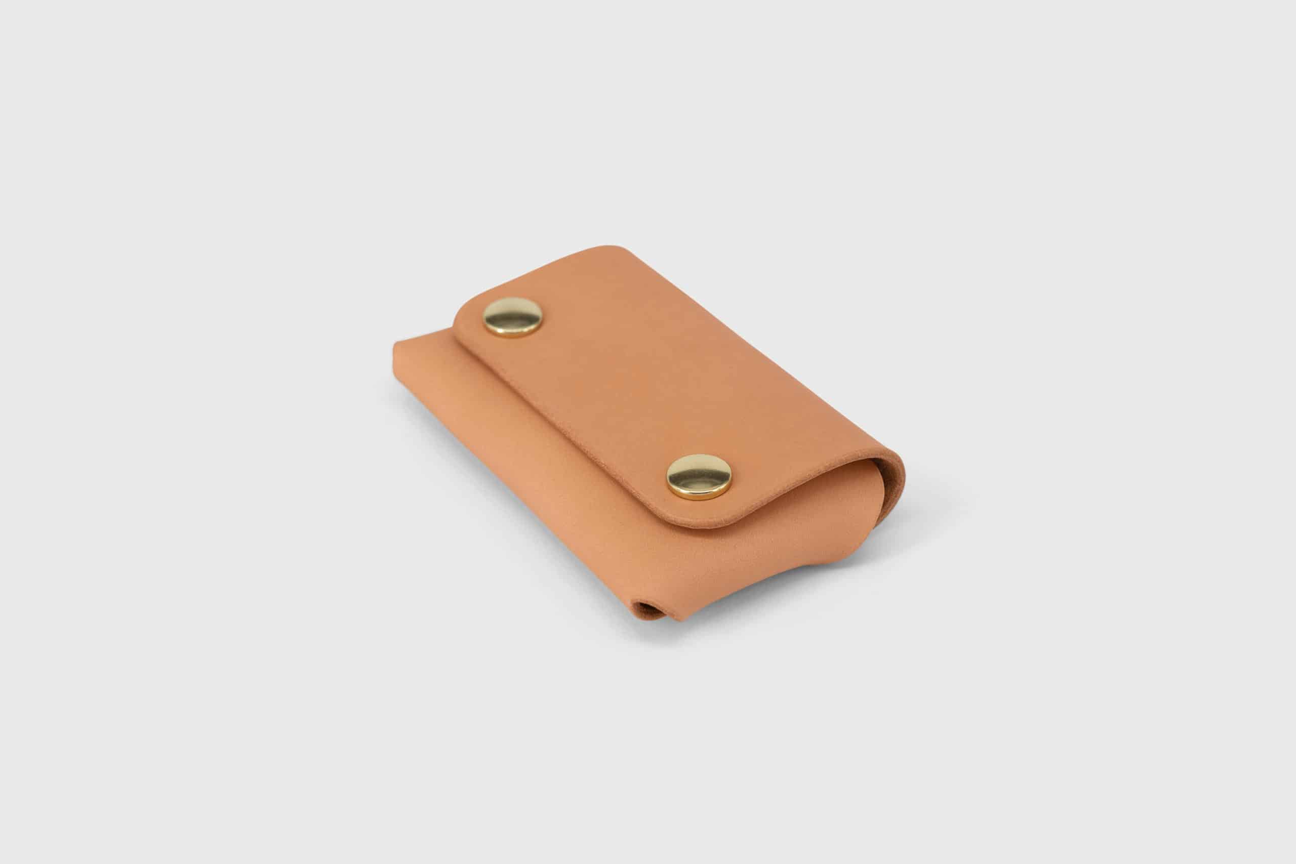 Folded origami vegtan leather business and credit card holder
