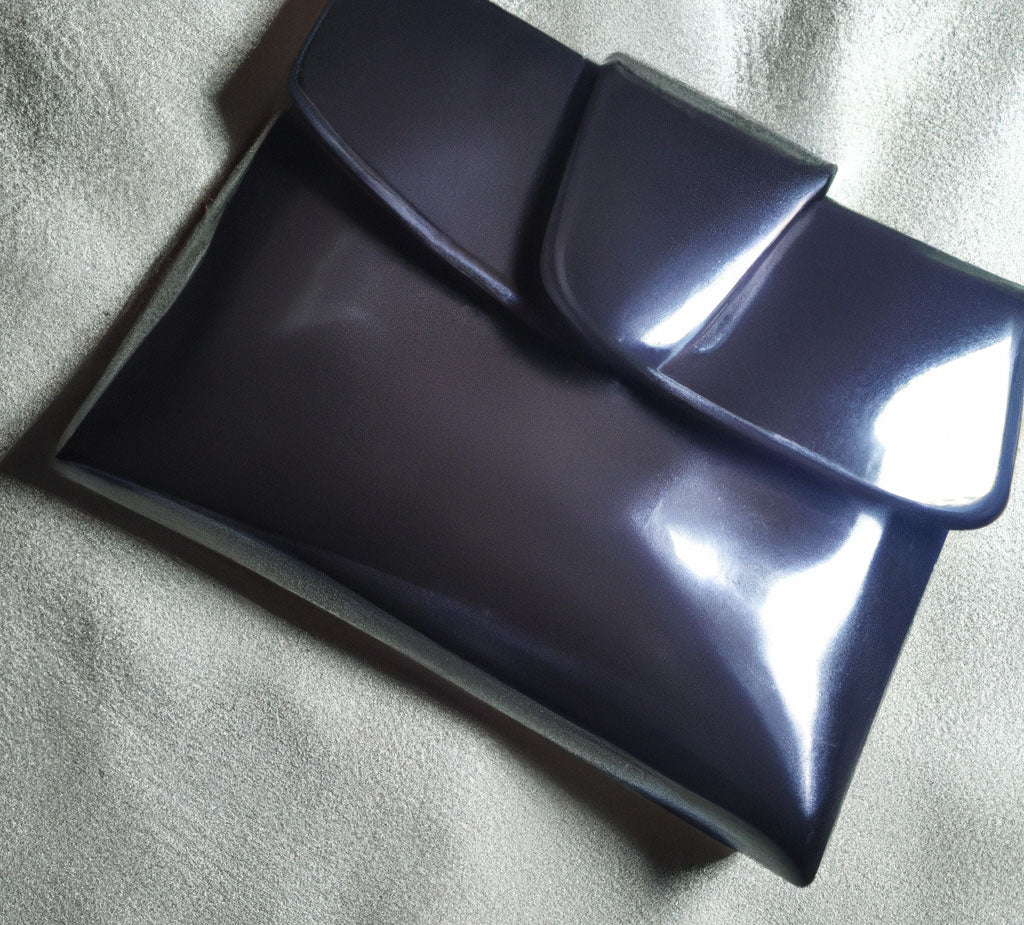 patent leather bag close up black 