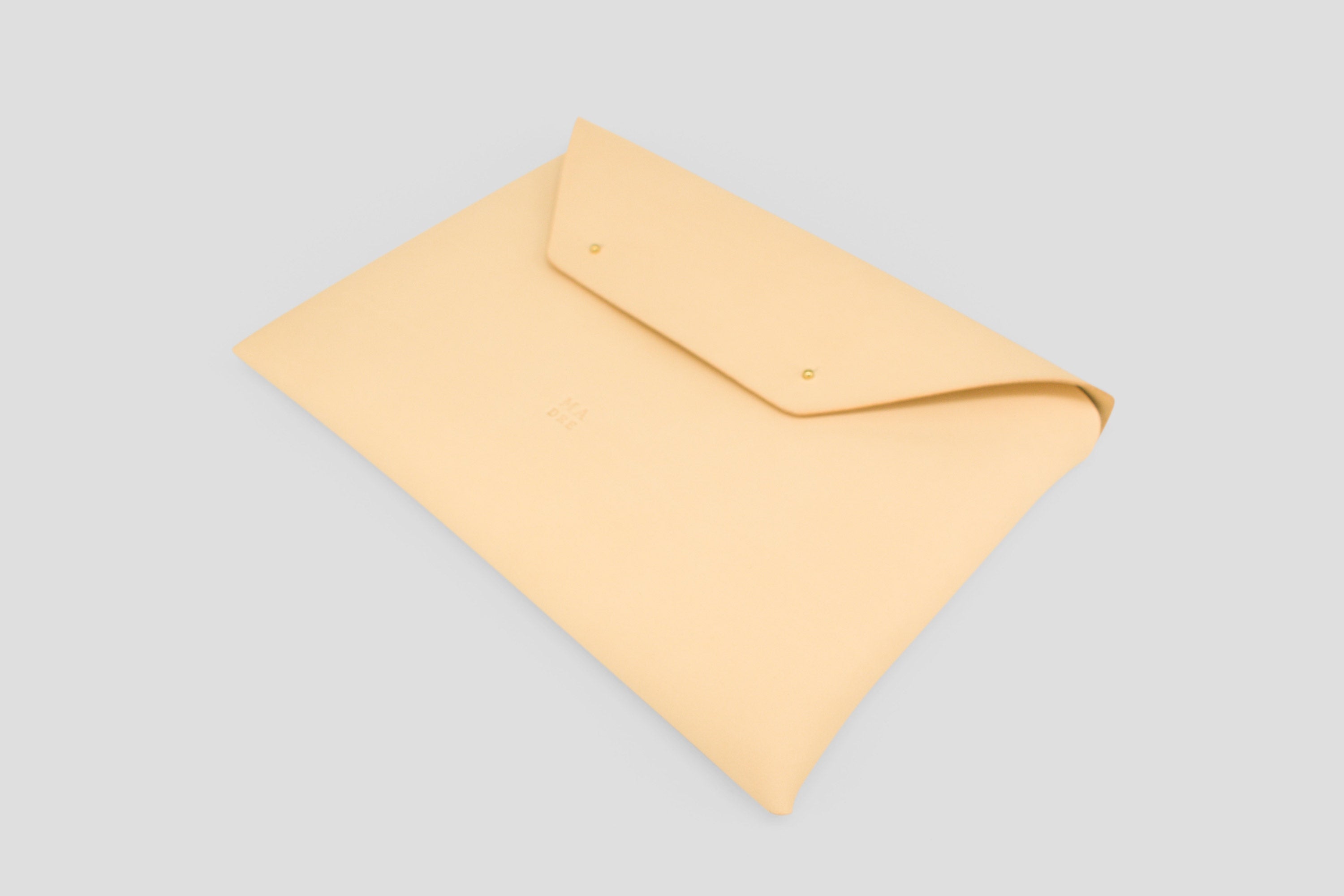 Pochette Enveloppe en Cuir Marron Grande Taille