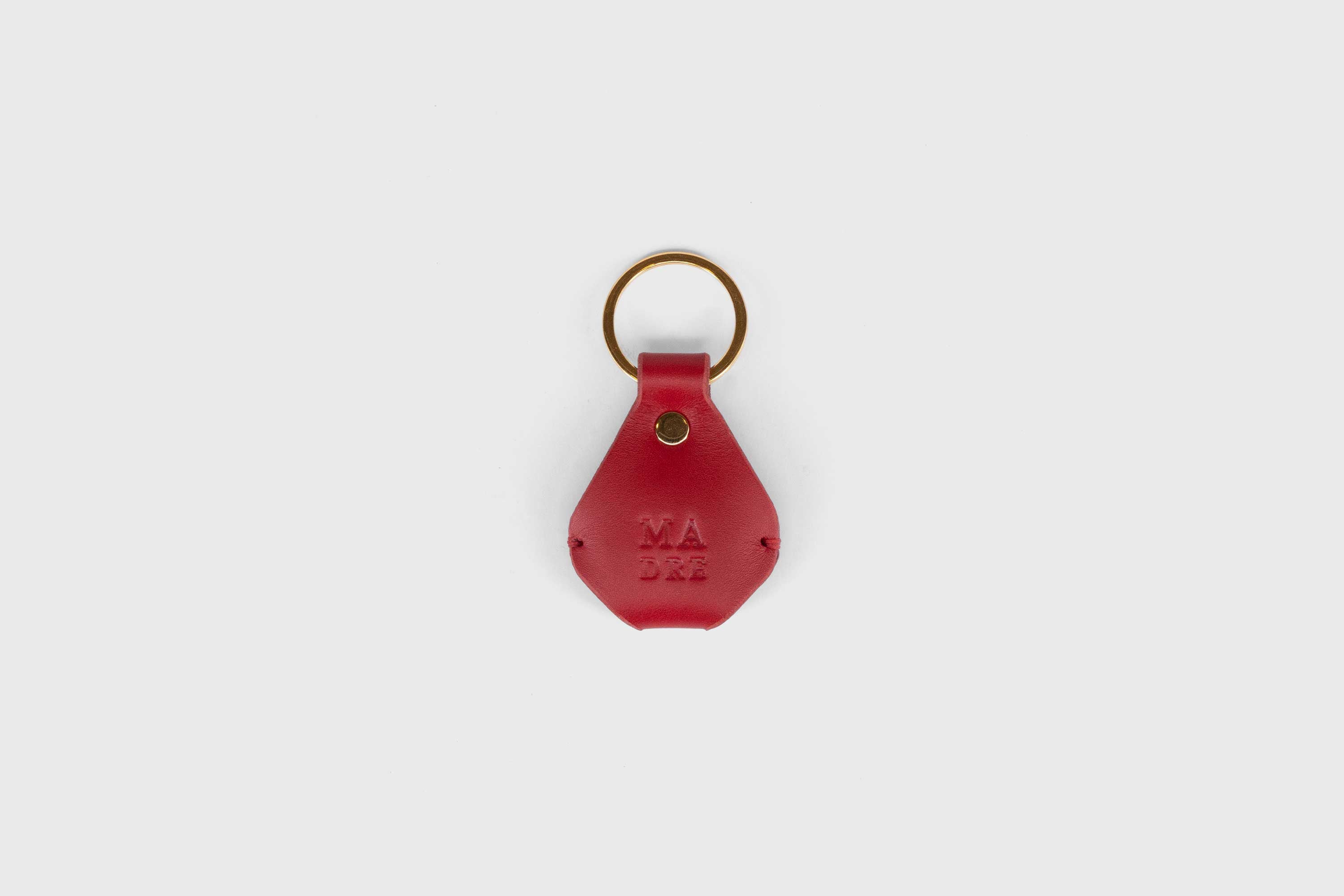 AirTag Leather Key Ring Holder Case Red Vegetable Tanned Design Manuel Dreesmann Atelier Madre Barcelona