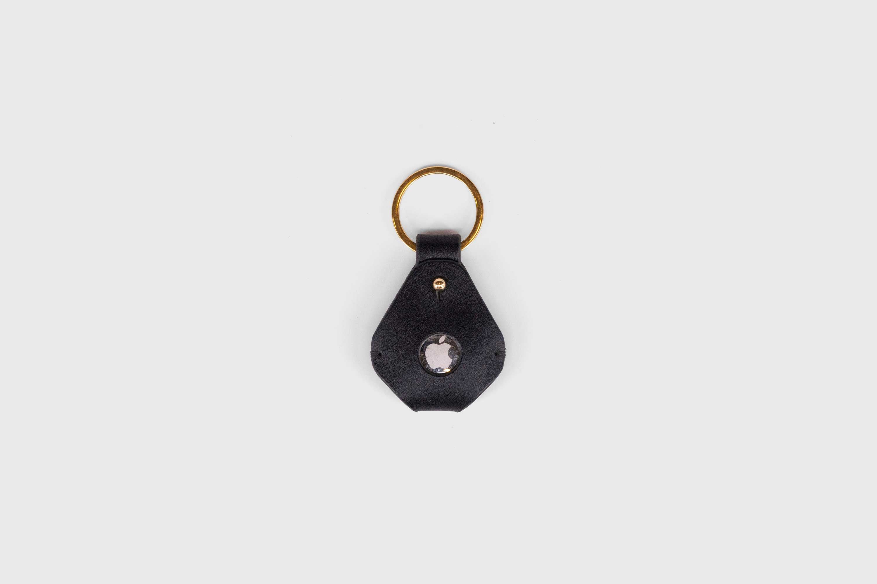 AirTag Leather Key Ring Holder Case Black Vegetable Tanned Design Manuel Dreesmann Atelier Madre Barcelona