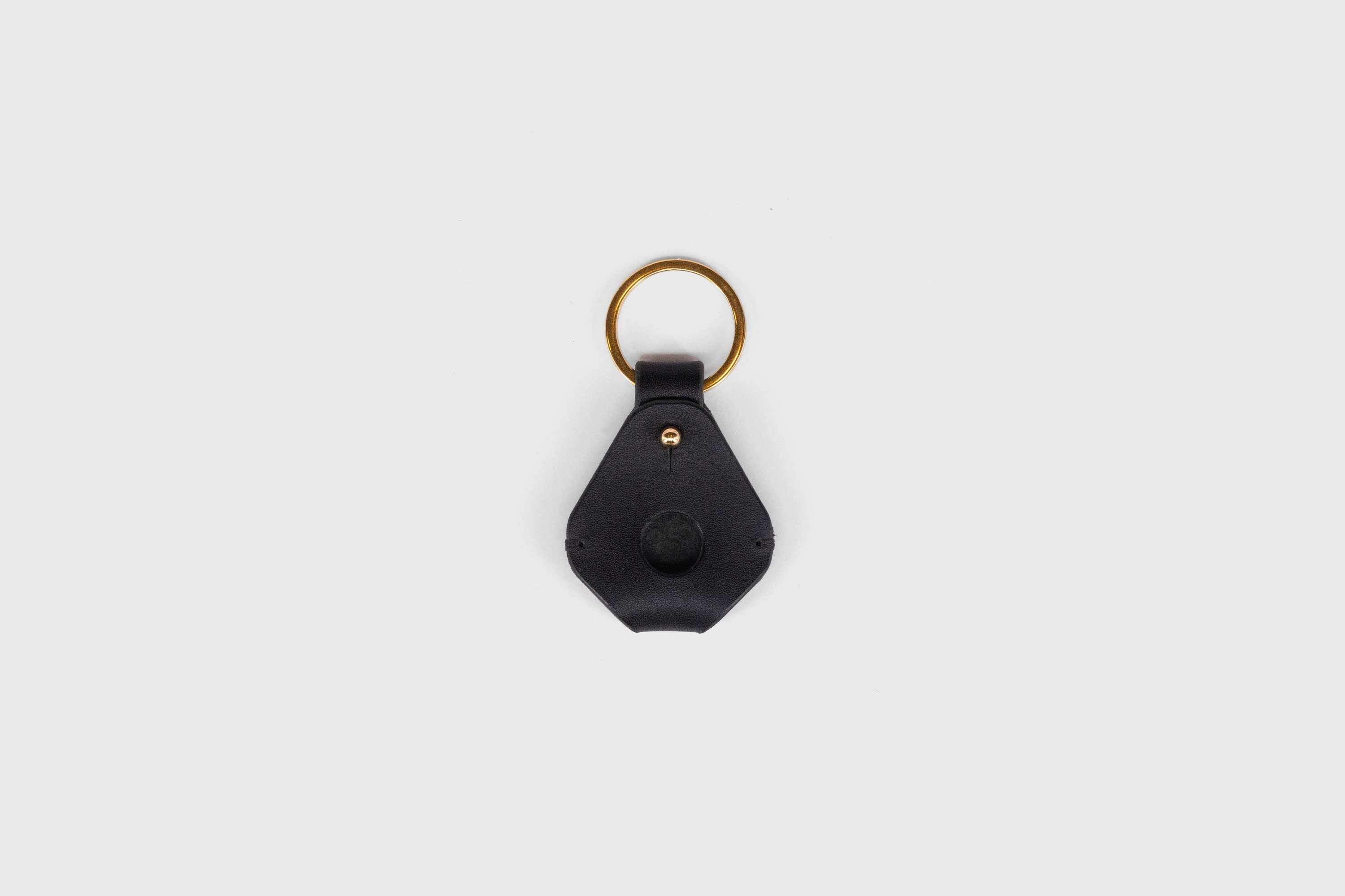 AirTag Leather Key Ring Holder Case Black Vegetable Tanned Design Manuel Dreesmann Atelier Madre Barcelona