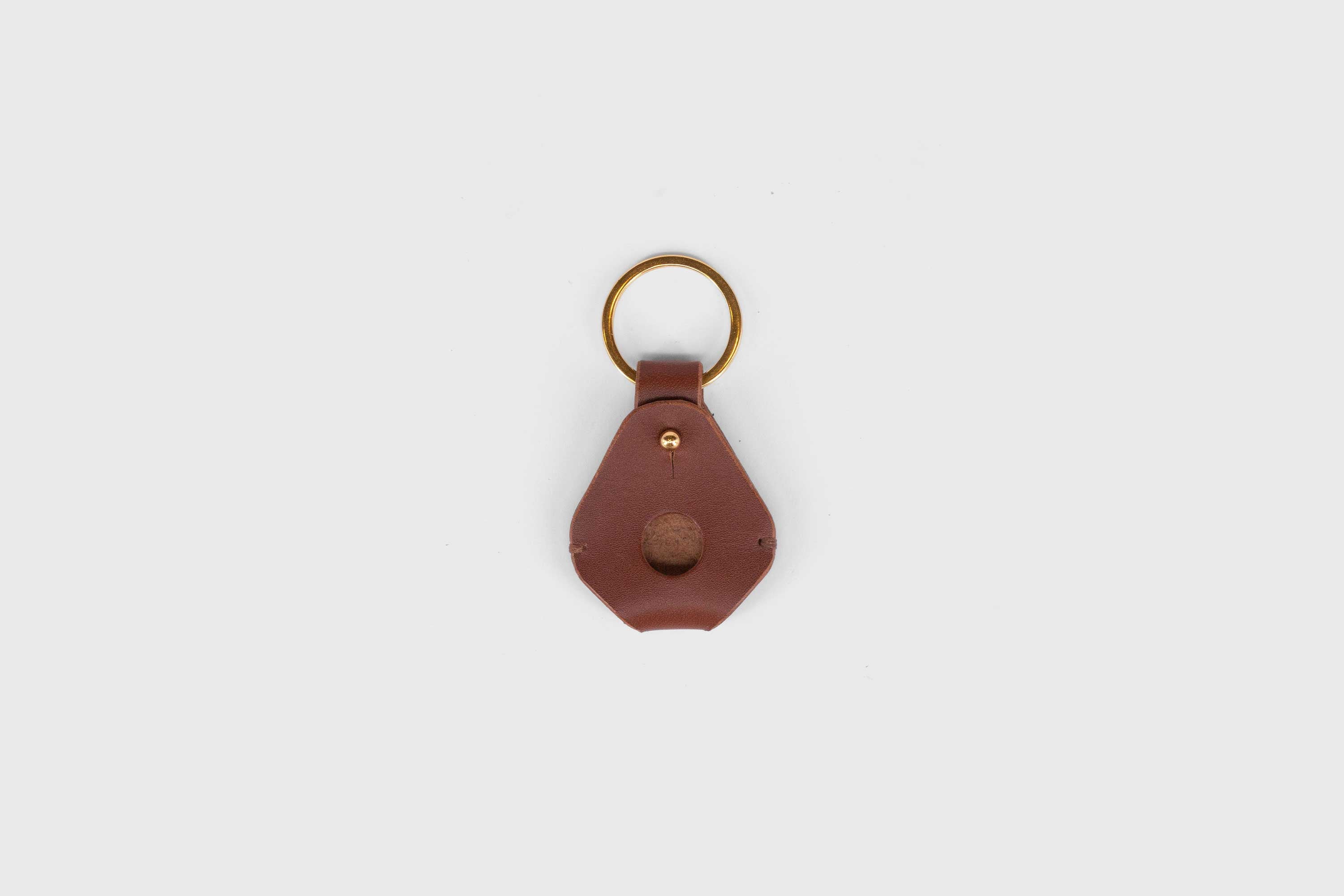 AirTag Leather Key Ring Holder Case Dark Brown Vegetable Tanned Design Manuel Dreesmann Atelier Madre Barcelona