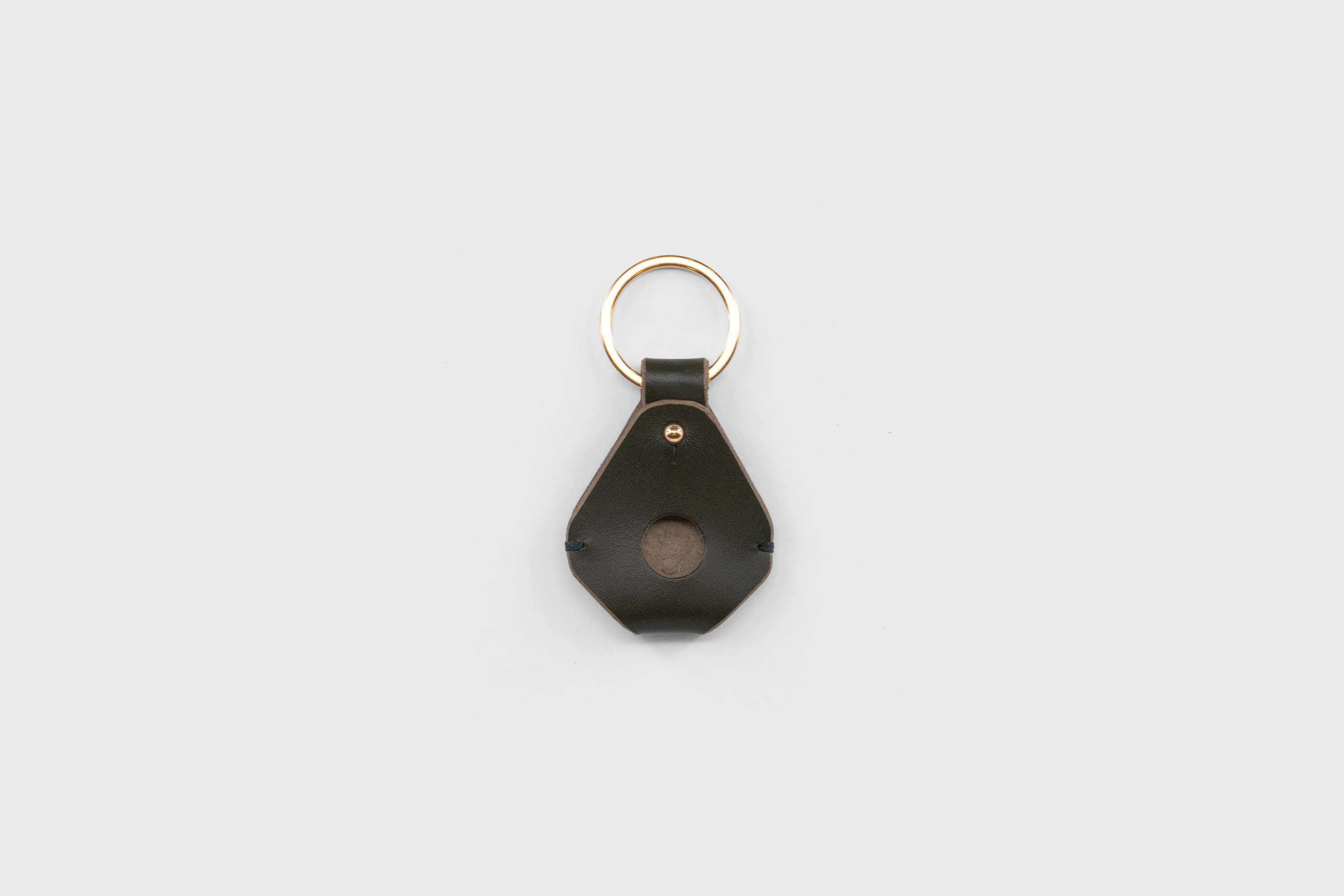 AirTag Leather Key Ring Holder Case Marine Blue Vegetable Tanned Design Manuel Dreesmann Atelier Madre Barcelona