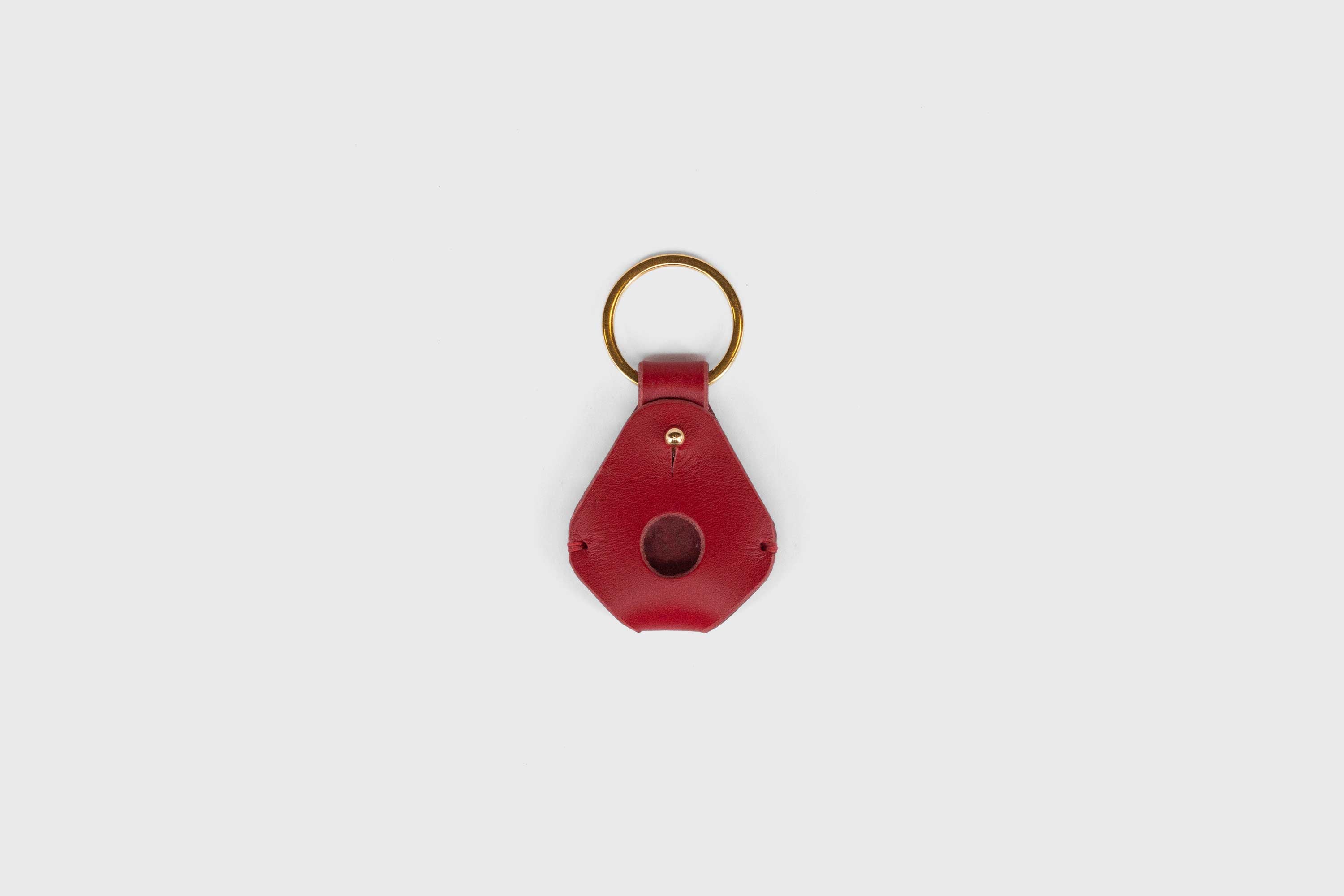 AirTag Leather Key Ring Holder Case Red Vegetable Tanned Design Manuel Dreesmann Atelier Madre Barcelona