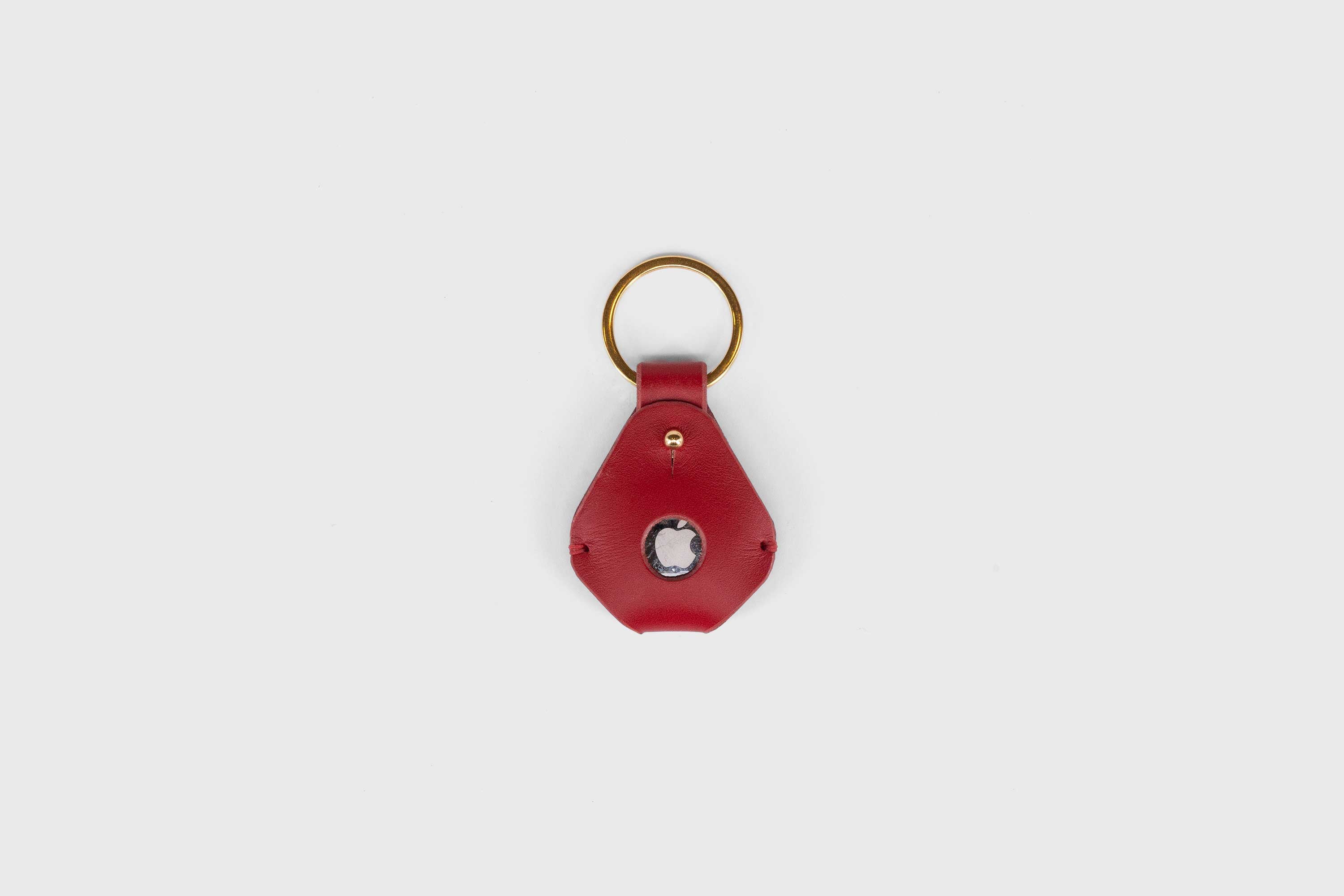 AirTag Leather Key Ring Holder Case Red Vegetable Tanned Design Manuel Dreesmann Atelier Madre Barcelona