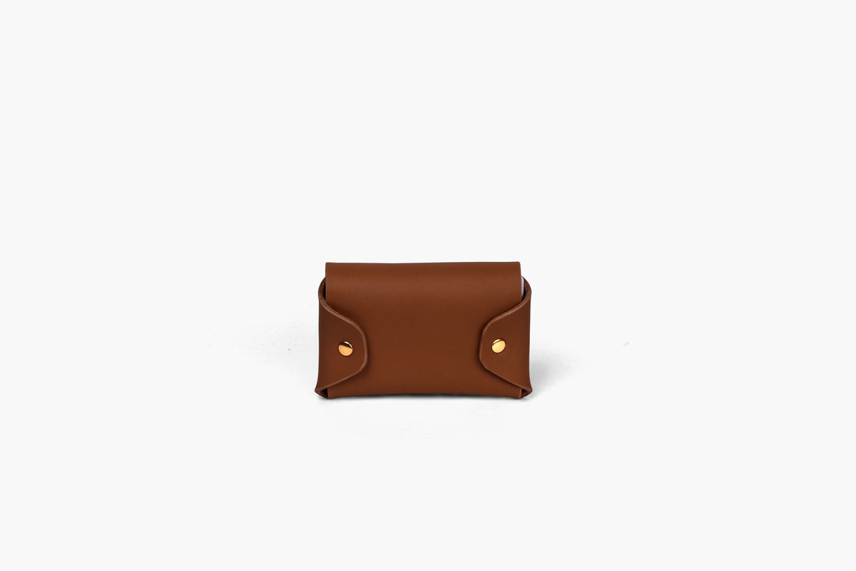 Card Holder With Snap Buttons Dark Brown Color Leather Atelier Madre Manuel Dreesmann 3