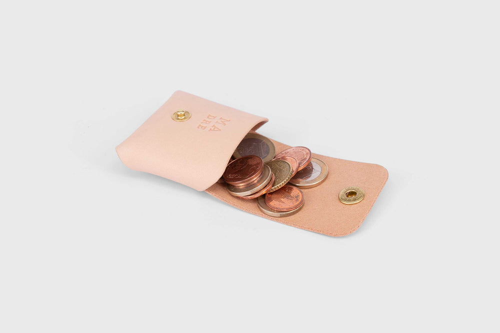 Coin Pouch in Leather with Snap Button