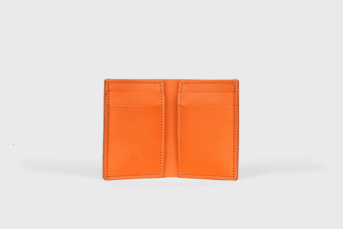 Credit Card Wallet Minimalist Leather Orange Atelier Madre Manuel Dreesmann 2