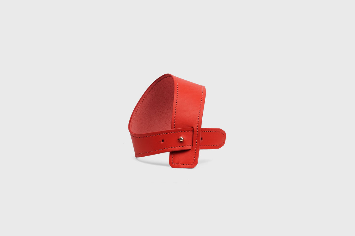 Dog Collar Red Colour Leather Vegetable Tanned Modern Minimal Design Premium Quality Atelier Madre Manuel Dreesmann Barcelona 3