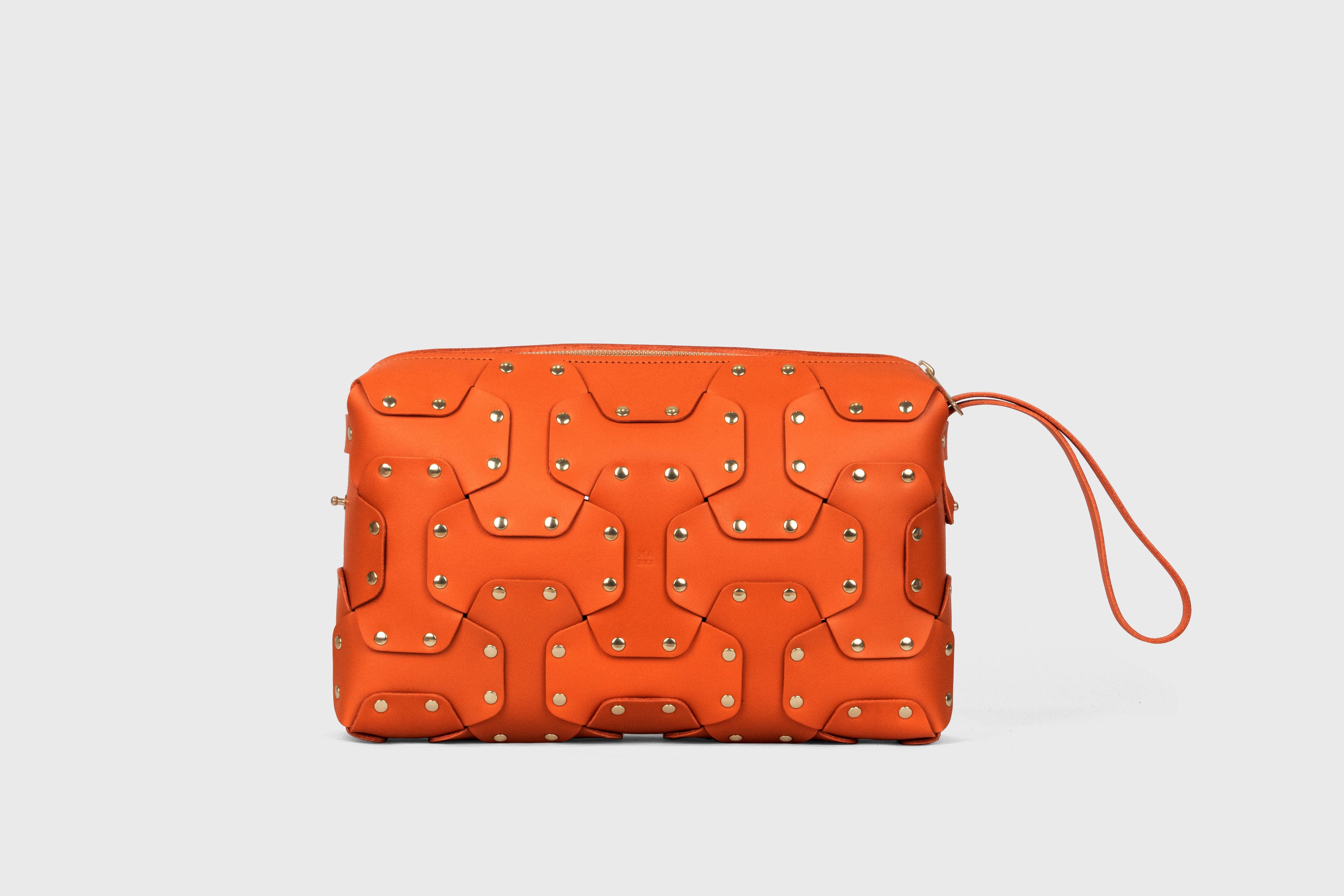 Double Rivet Bag Big, Orange Colour, Vegetable-Tanned Leather, Modern Minimal Design. Premium Quality, Atelier Madre, Manuel-Dreesmann, Barcelona