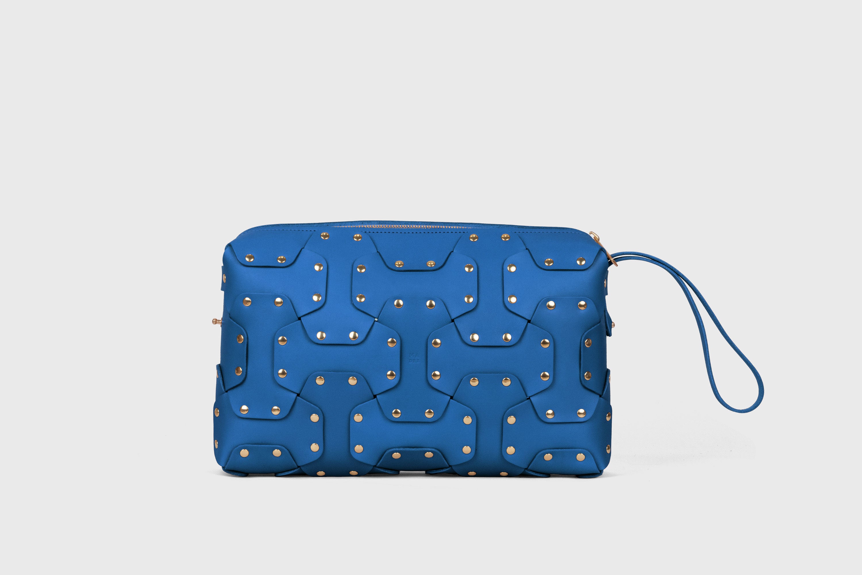 Double Rivet Bag Big, Royal Blue Colour, Vegetable-Tanned Leather, Modern Minimal Design. Premium Quality, Atelier Madre, Manuel-Dreesmann, Barcelona
