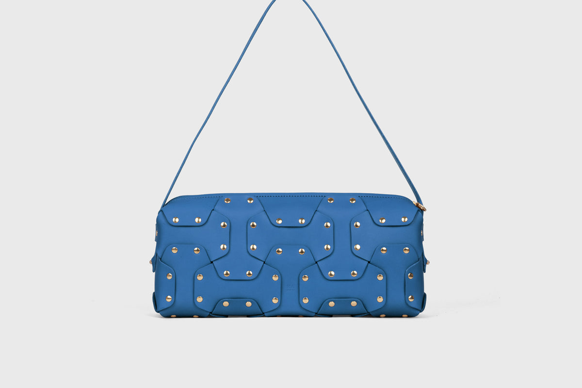 Double Rivet Bag Long Royal Blue Colour Leather Vegetable Tanned Modern Minimal Design Premium Quality Atelier Madre Manuel Dreesmann Barcelona 1