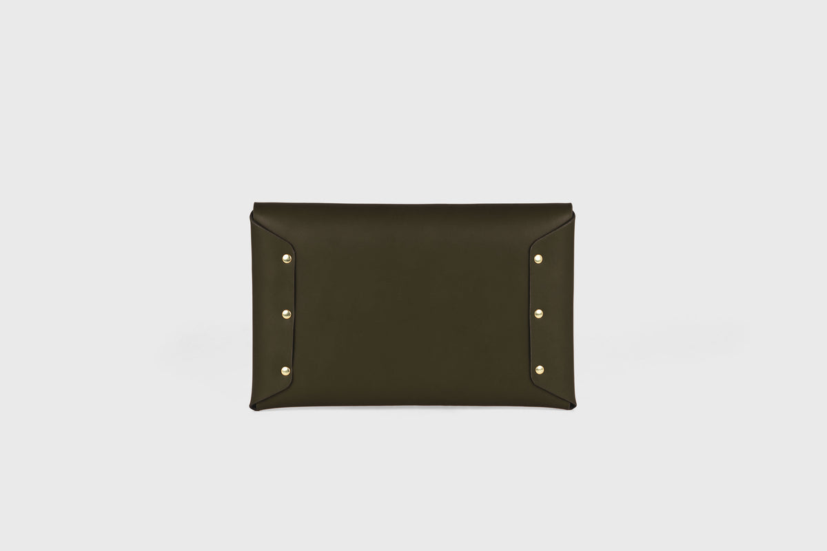 Envelope Clutch Medium Olive Green Leather Atelier Madre Manuel Dreesmann 13