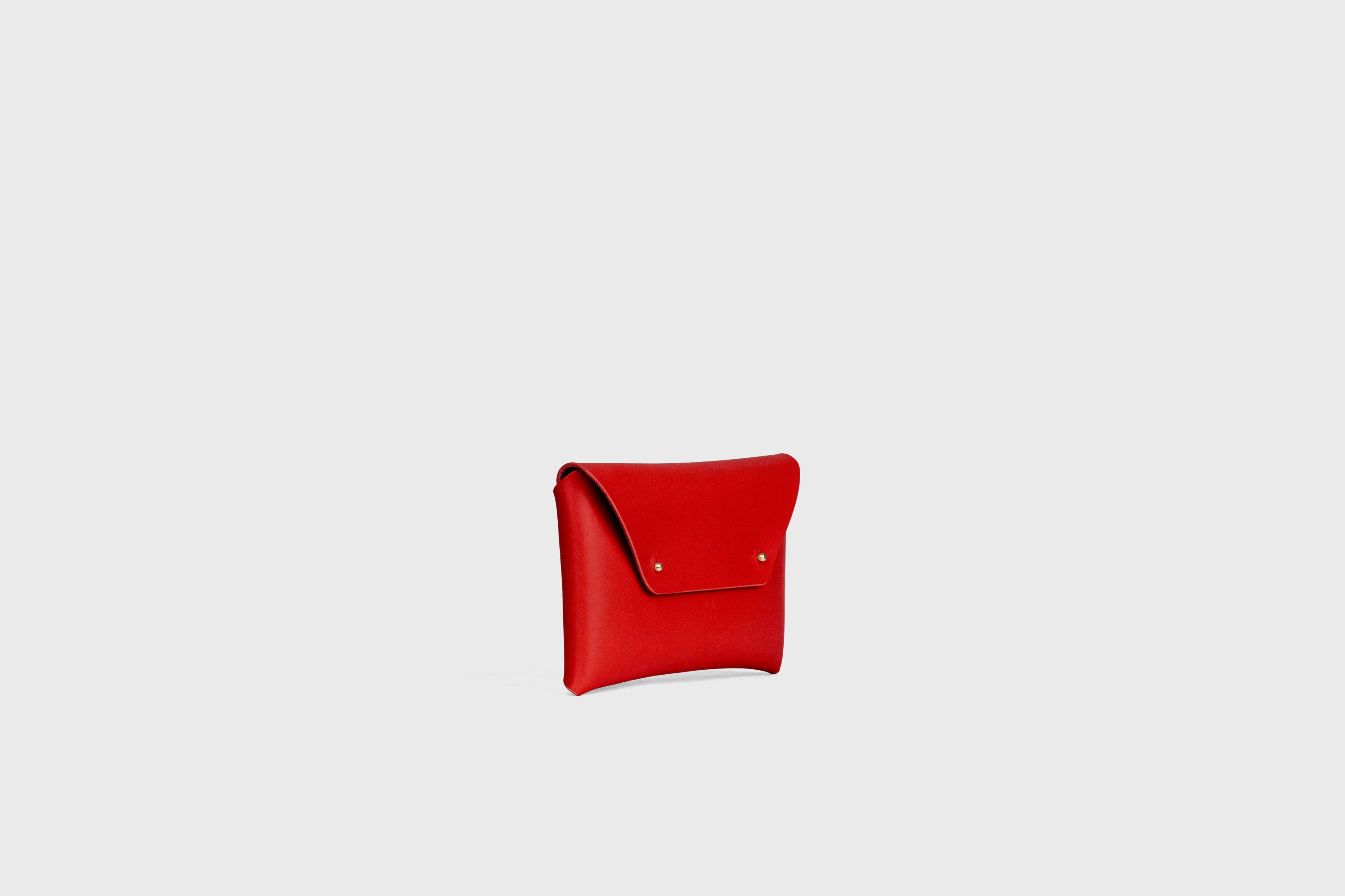 Envelope Clutch Small In Red Color Vegetable Tanned Leather Minimalistic Design Atelier Madre Manuel Dreesmann Barcelona Spain