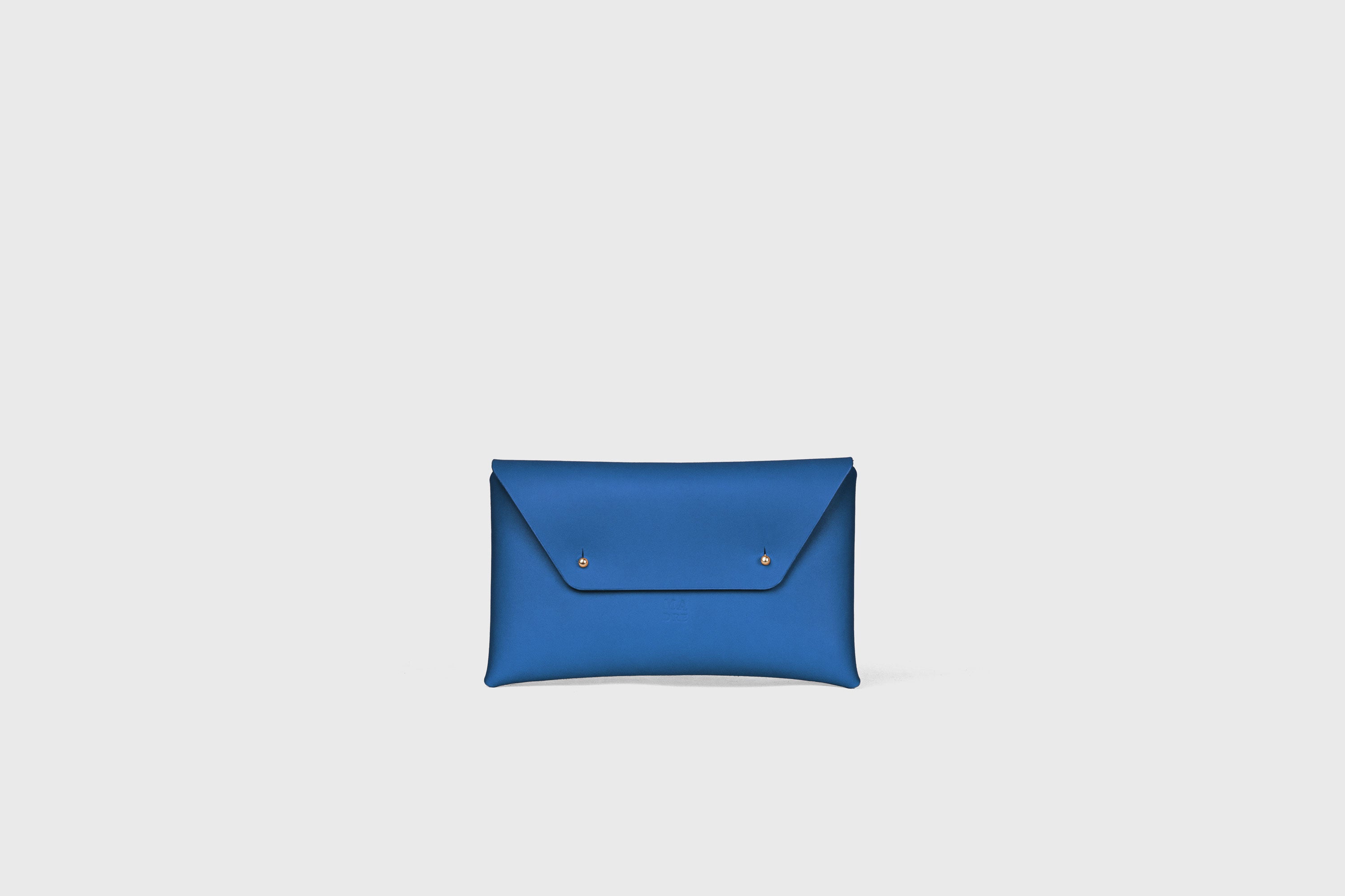 Envelope Clutch Small In Royal Blue Color Vegetable Tanned Leather Minimalistic Design Atelier Madre Manuel Dreesmann Barcelona Spain