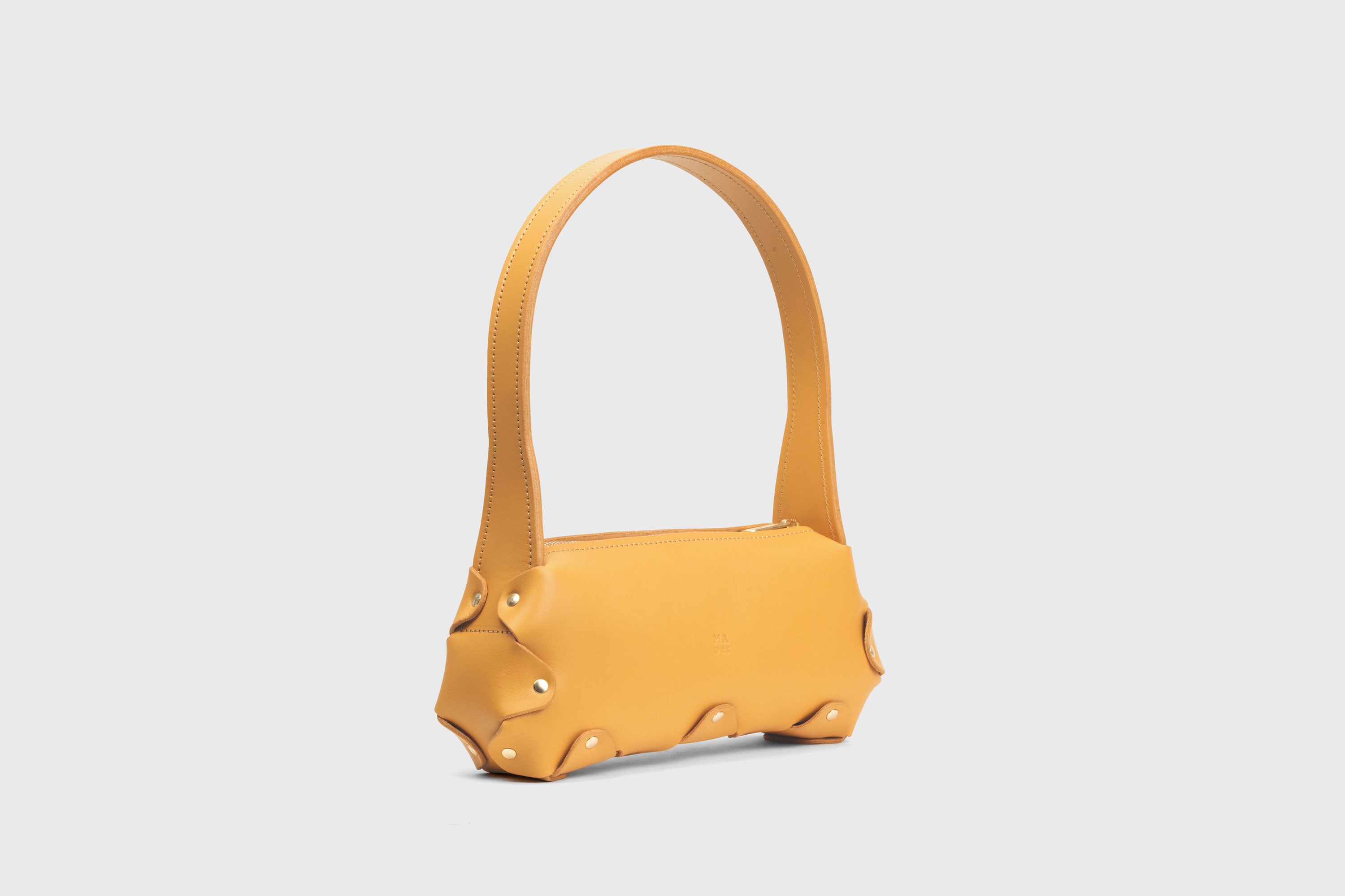 Fiona Bag Small Brown Color Premium QualityLeather Zipper Shoulder Bag Minimalist Modern Design, Atelier Madre Manuel Dreesmann Barcelona