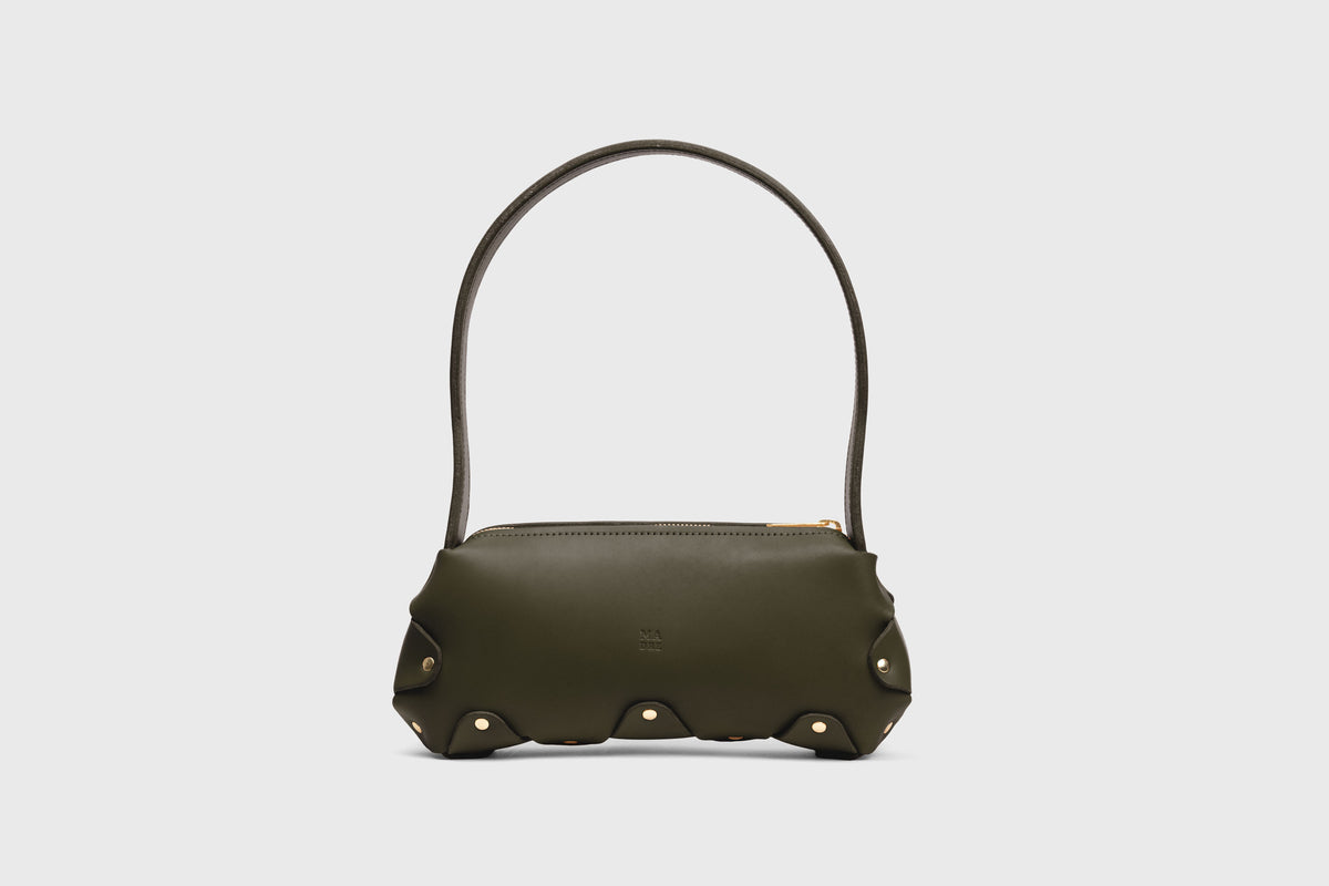 Fiona Bag Small Olive Green Color Leather Shoulder Bag Minimalist Design Premium Quality Atelier Madre Manuel Dreesmann Barcelona Spain 1